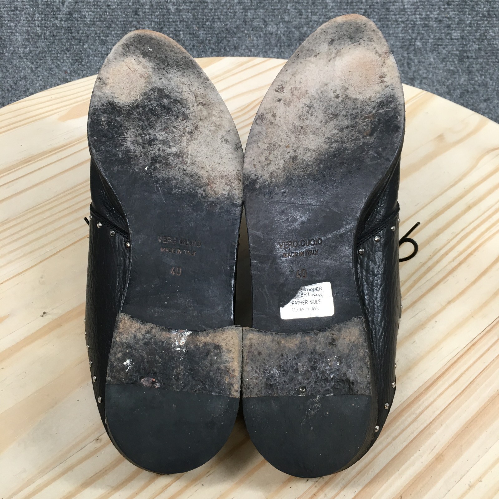 Sesto Meucci Mules Womens 40 Black Almond Toe Laced Up Block Casual Leather