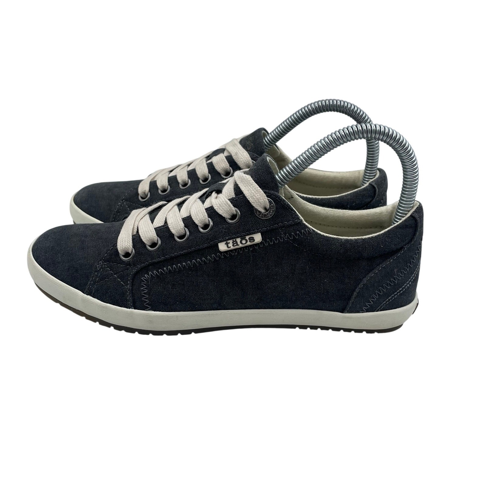 Taos Star Canvas Lace Up Shoes Charcoal Wash Low Womens 7