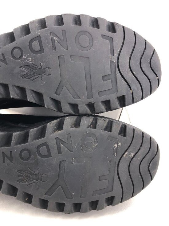 Fly London Yumi Black Suede Leather Wedge Shoes EUR 39 Womens Size 8-8.5