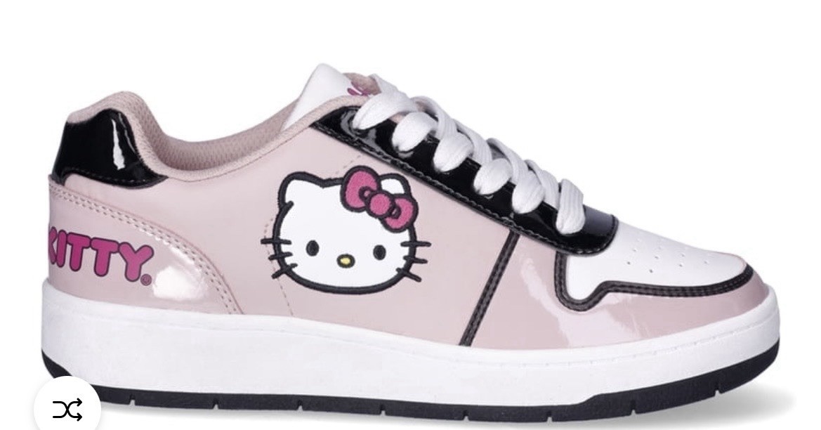 Hello Kitty Shoe Sanrio Women’s Size 7 Pink White Cute Casual Court Sneakers New