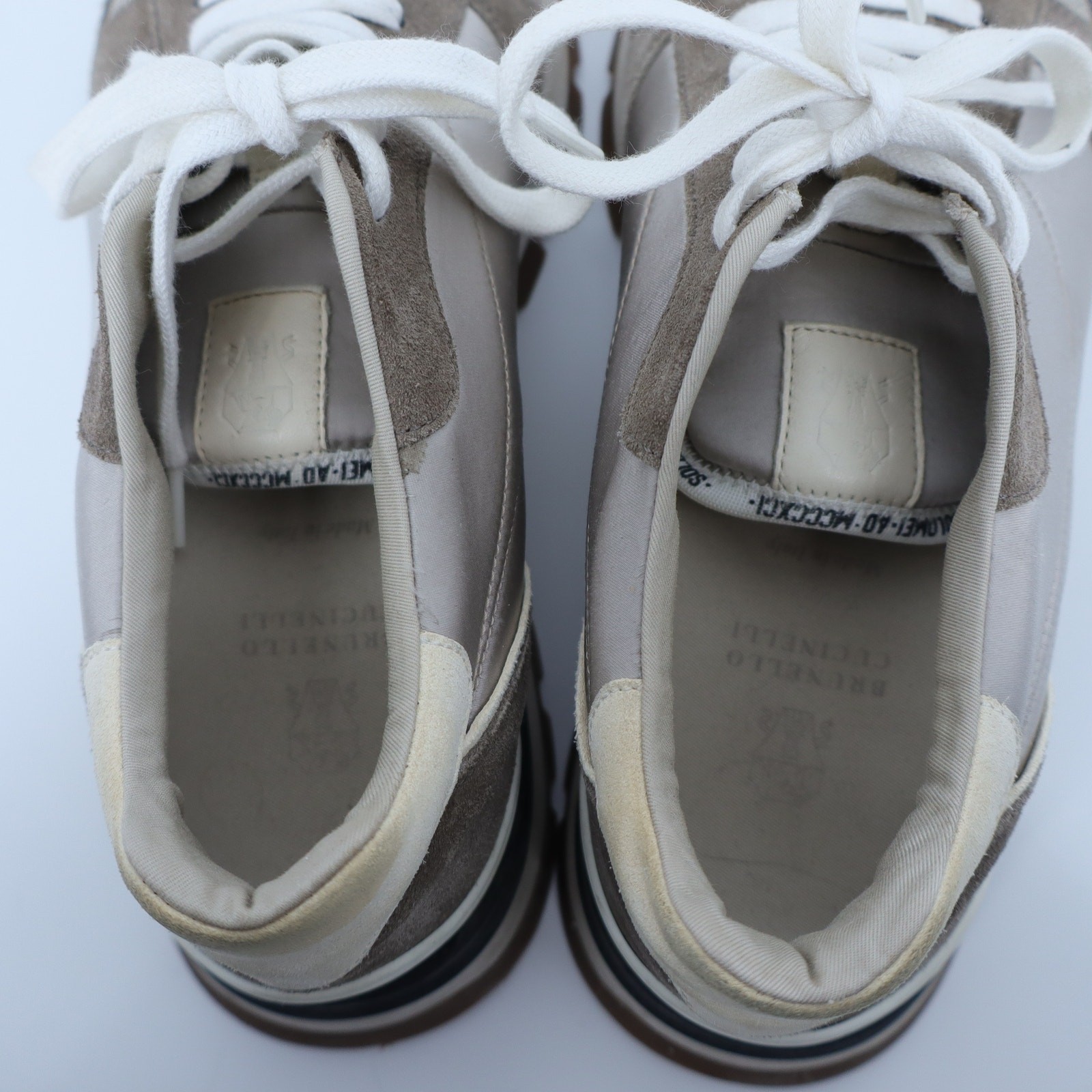 BRUNELLO CUCINELLI Monili Suede Sneakers Taupe and Beige Women’s 40.5/US 10.5