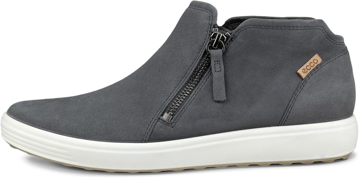 ECCO – Women’s Soft 7 Side Zip Bootie Sneaker, Gray, Size 4-4.5