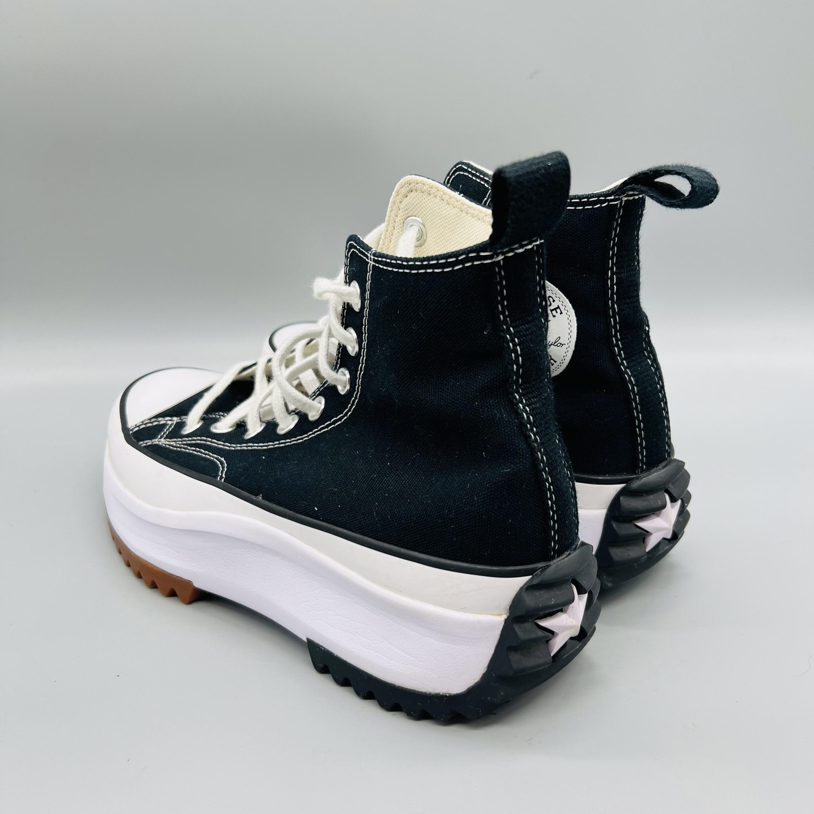 Converse Shoes Womens 8.5 Black Canvas Run Star Hike High Top Platform Sneakers