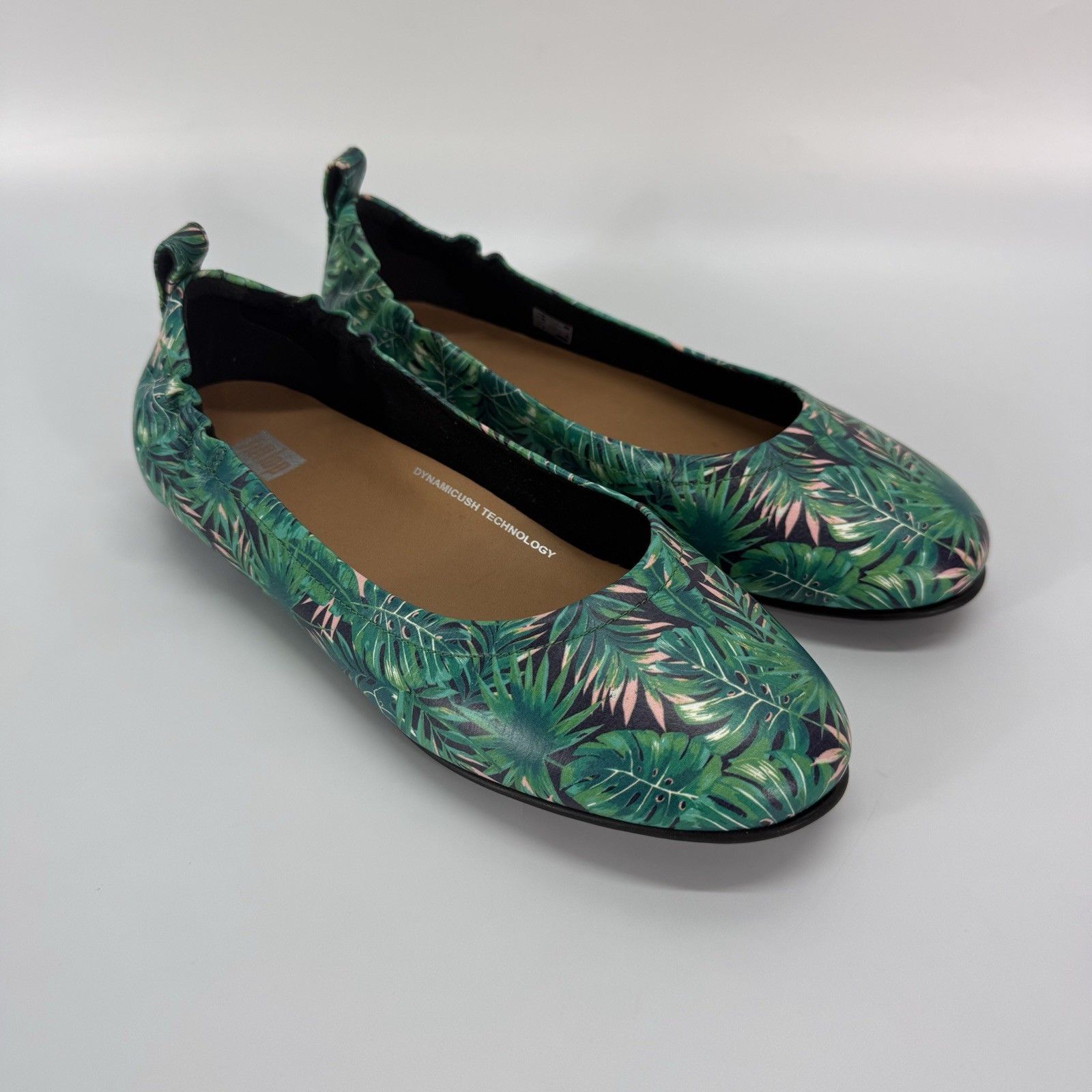 FITFLOP Allegro Jungle Print Ballerina Flat Shoes Comfort Leather