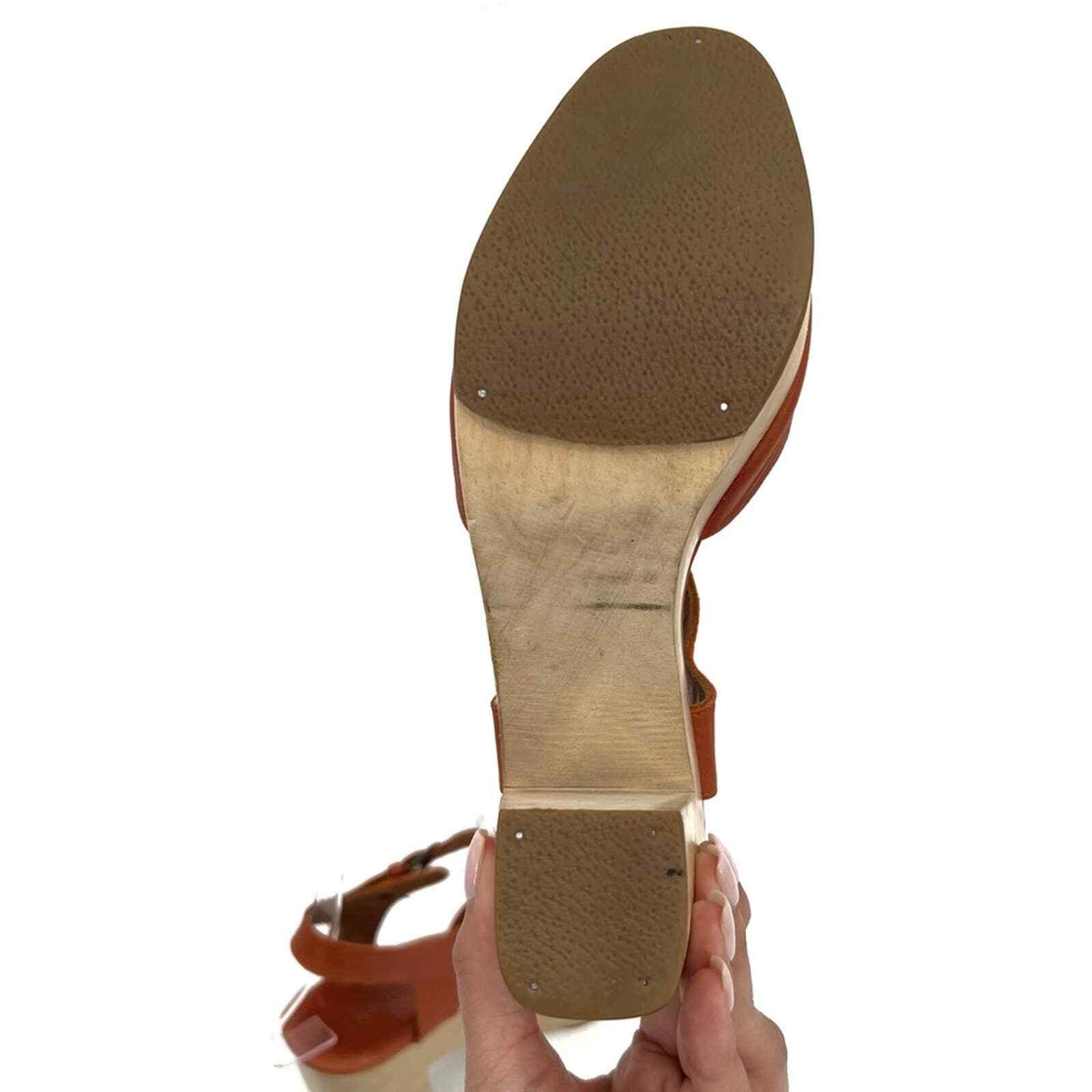 Rachel Comey size 7 Comey Dekalb Clog Burnt orange blonde wood Clog Mule Sandal