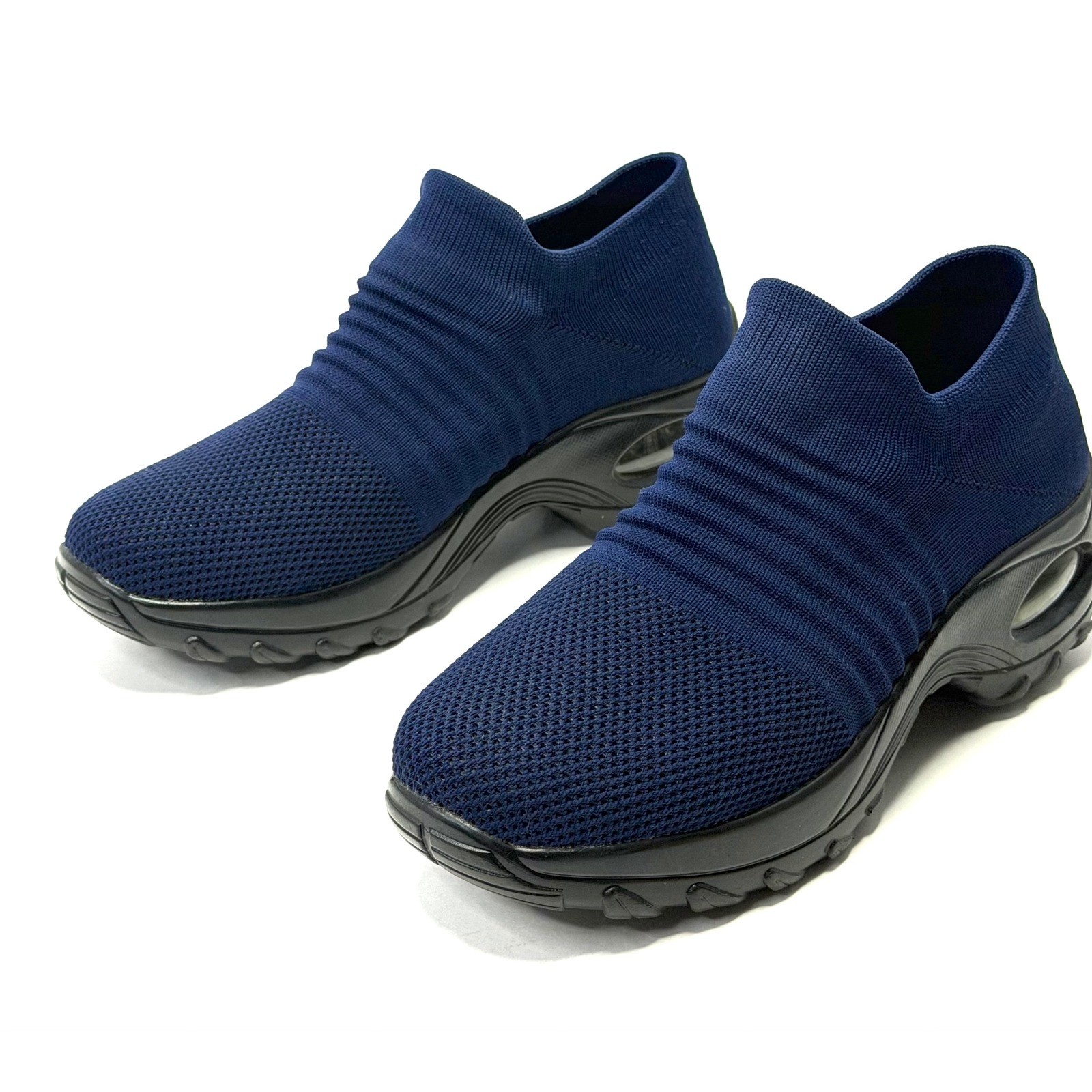 Slow Man Women’s Walking Shoes Sock Sneakers Navy Blue Size 9