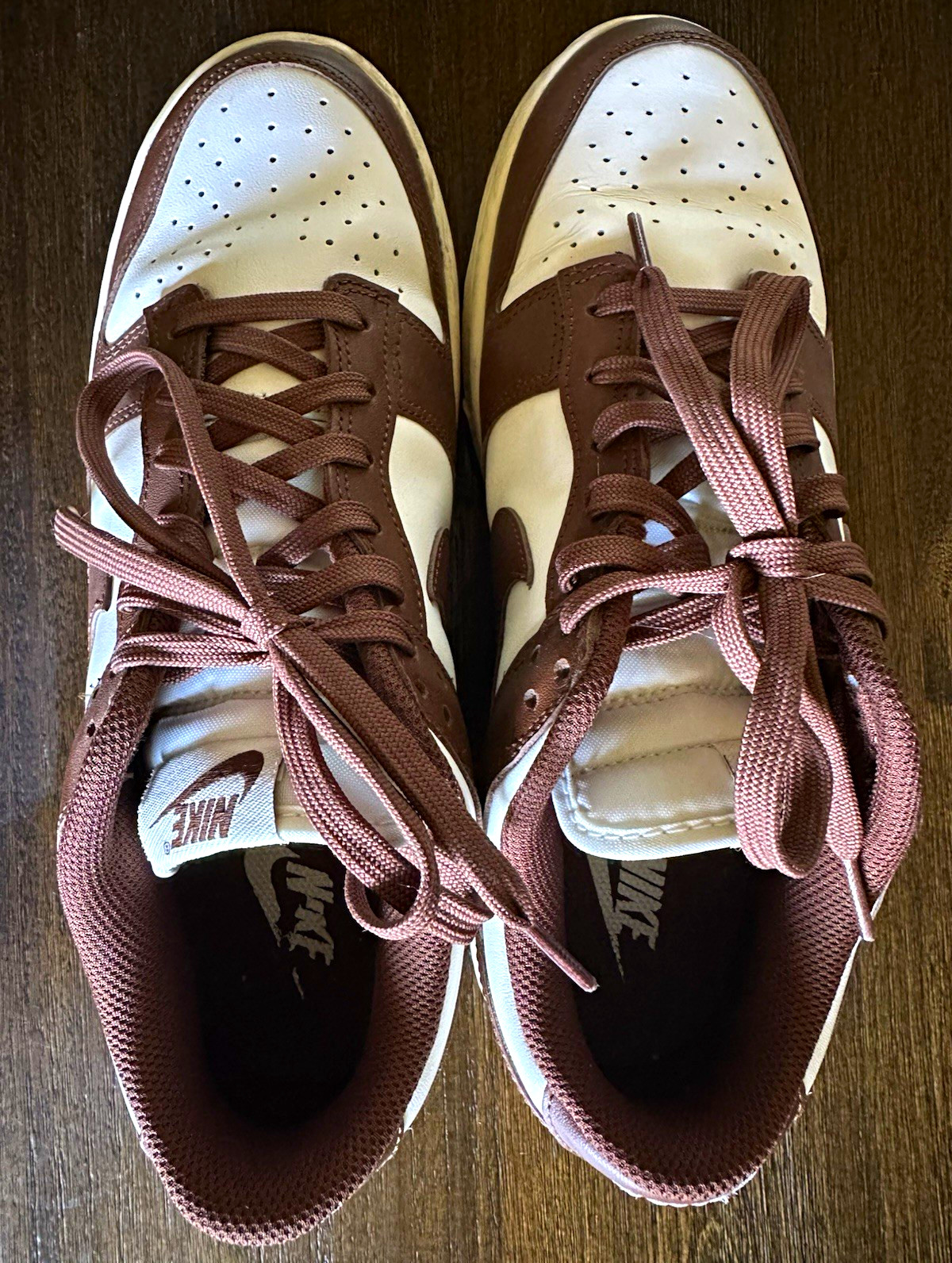 Nike Men’s Low Top Lace Up Colorblock Sneakers Brown/White Size 10.5