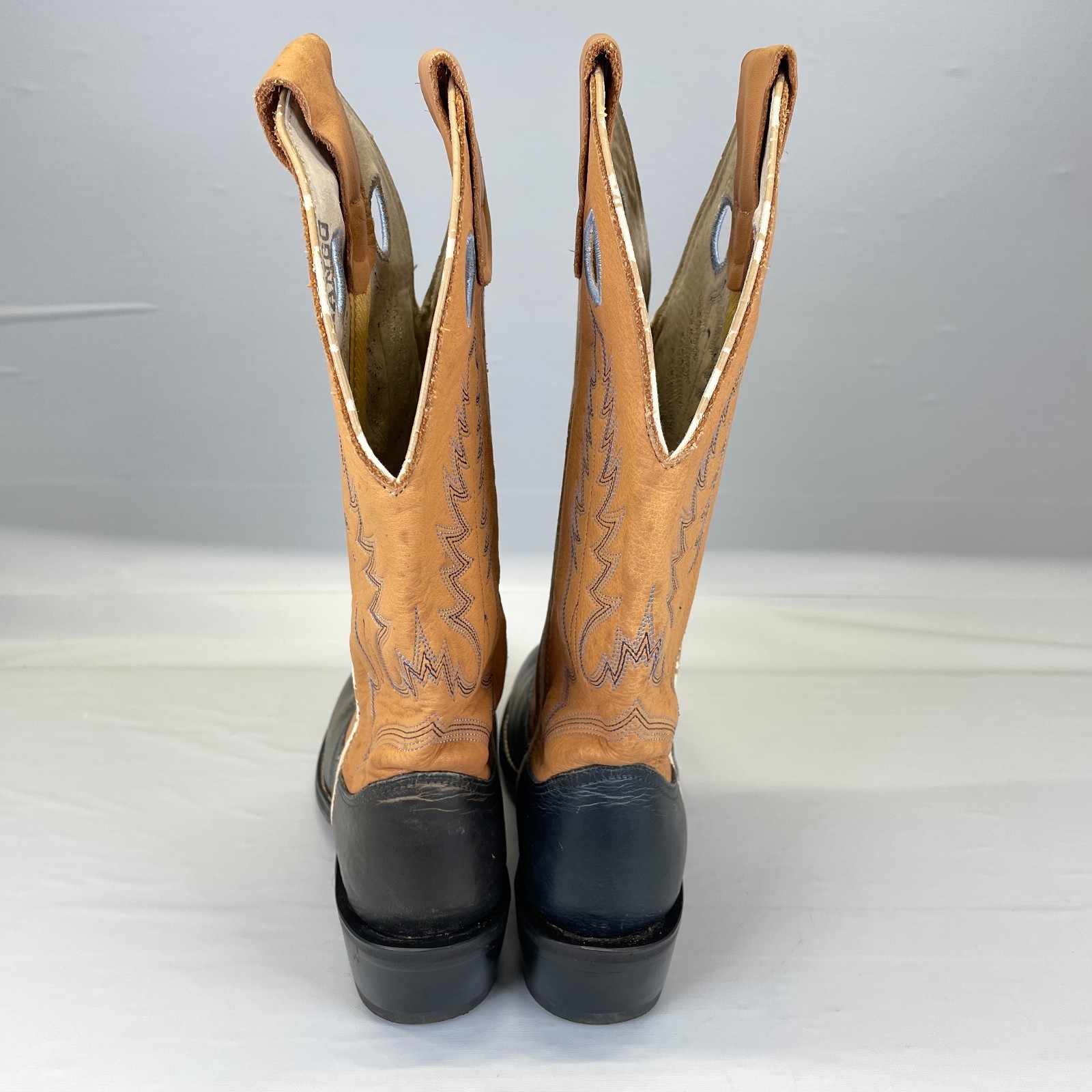 Vintage Durango Western Cowboy Boots Womens Size 6M Two Tone Brown Black Leather