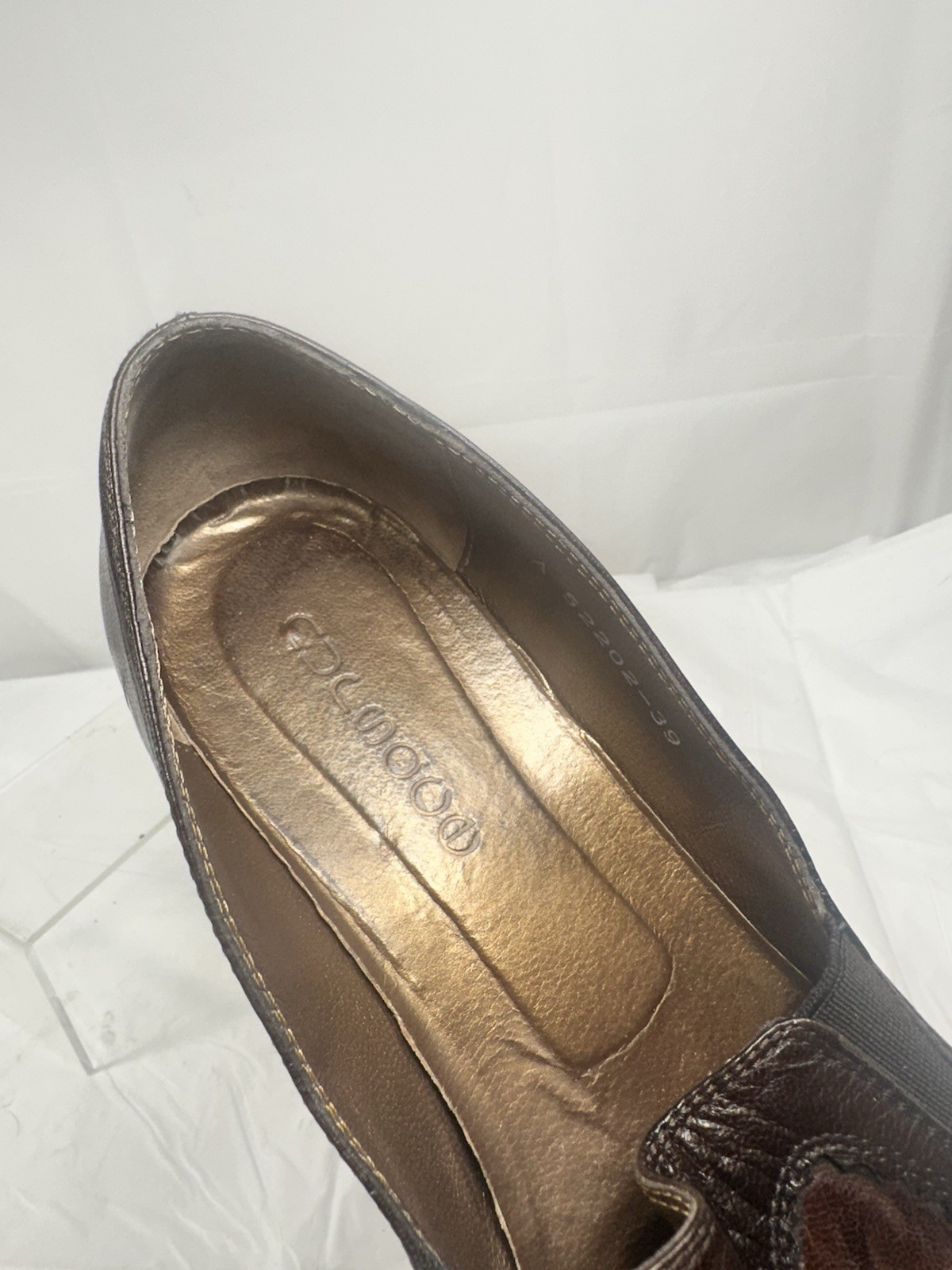 NURSACE loafer shoe size 39 brown flower applique italy