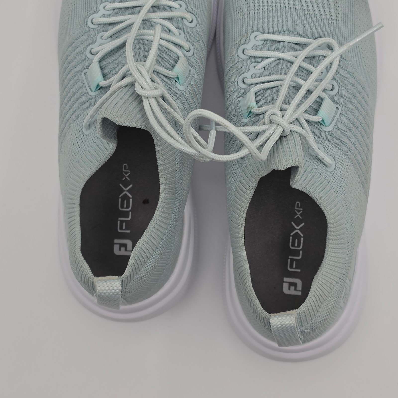 FootJoy Flex XP Golf Shoes Womens 8 Mint Green Excellent Spikeless Knit 95334