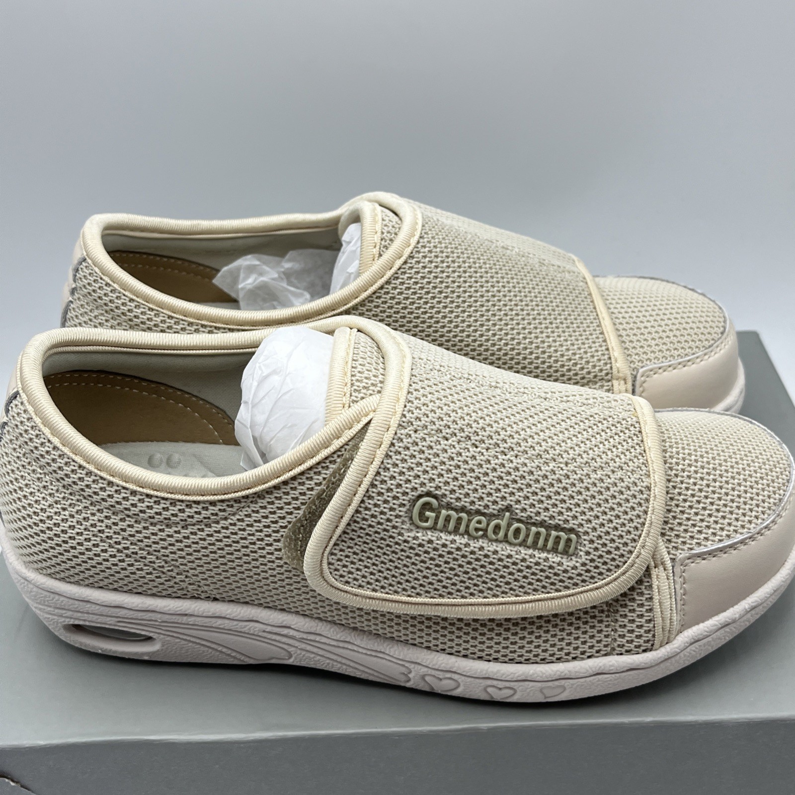 Gmedonm Womens Wide Shoes Adjustable Strap Diabetic Edema Orthopedic Cushion