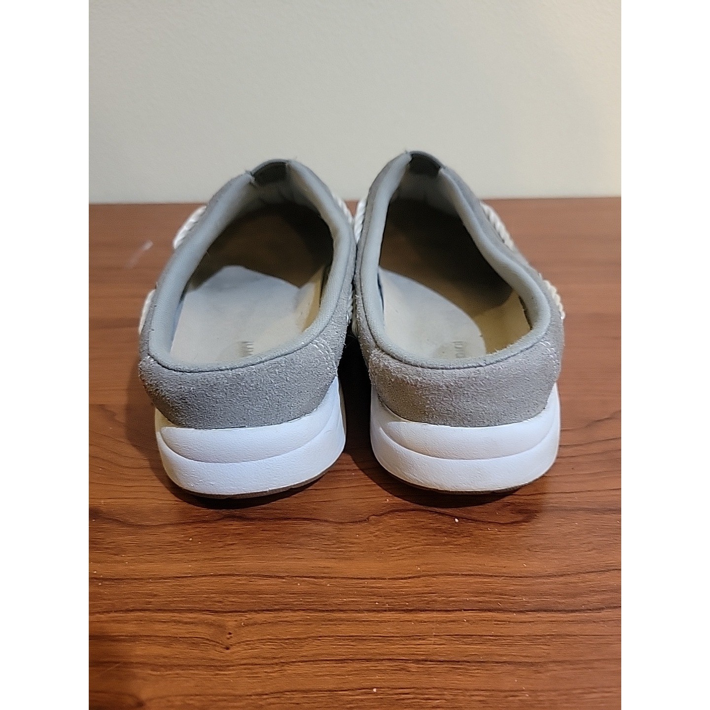 Easy Spirit Traveltime Gray Suede Textile Slip On Mules Clogs Shoes Women Size 7