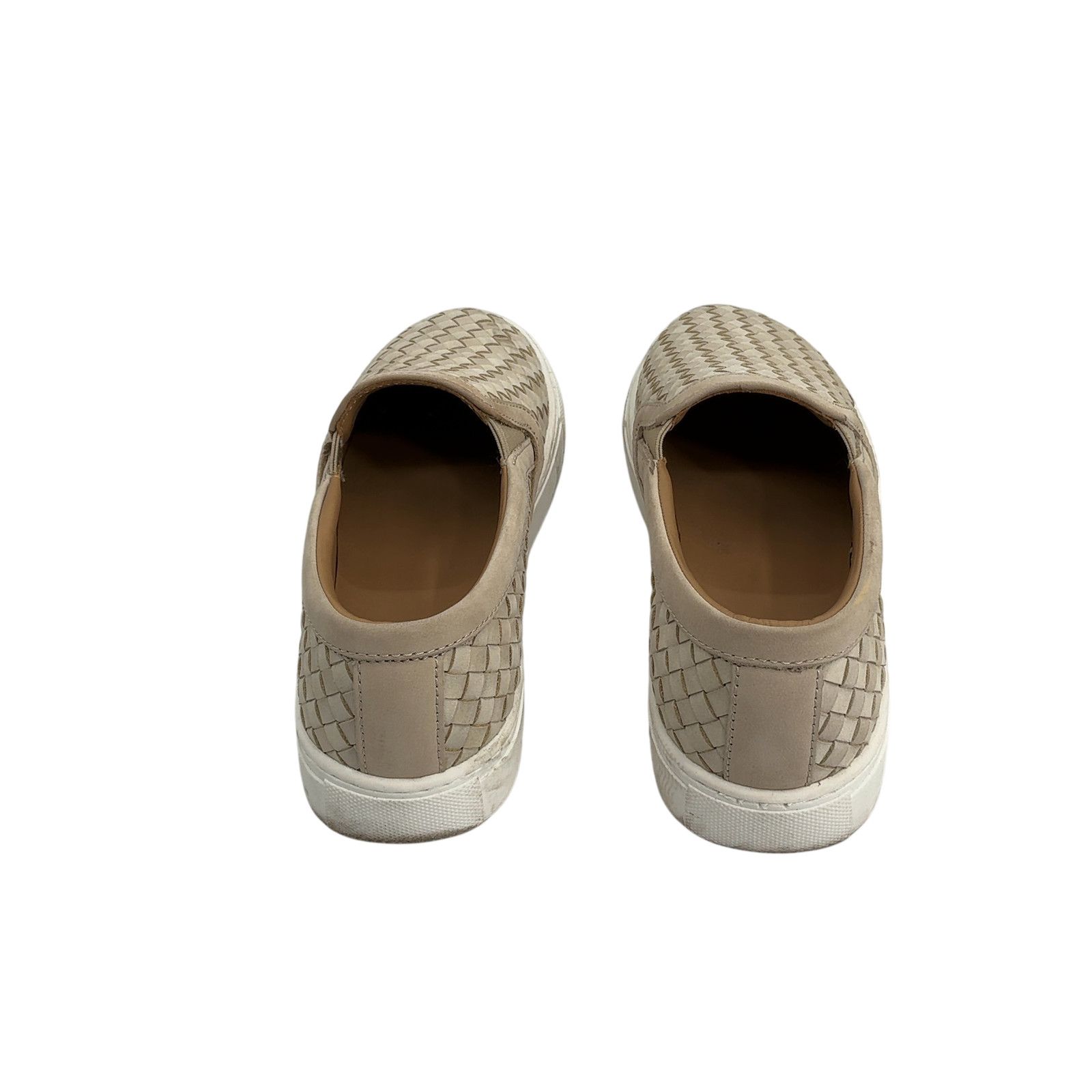 Quince Women 100% Handwoven Leather Slip On Sneaker Cream 6
