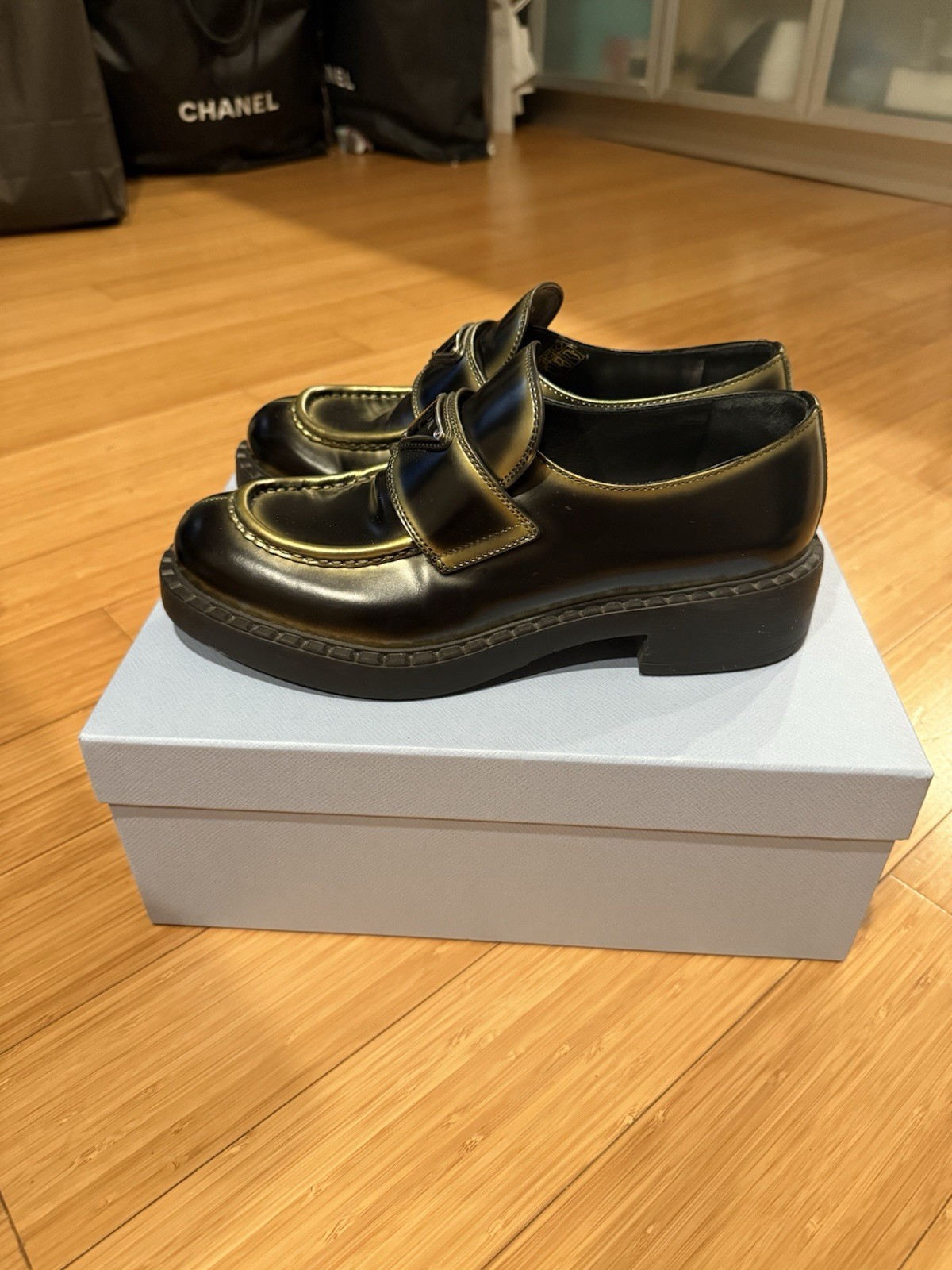 Prada Ombré Leather Loafers