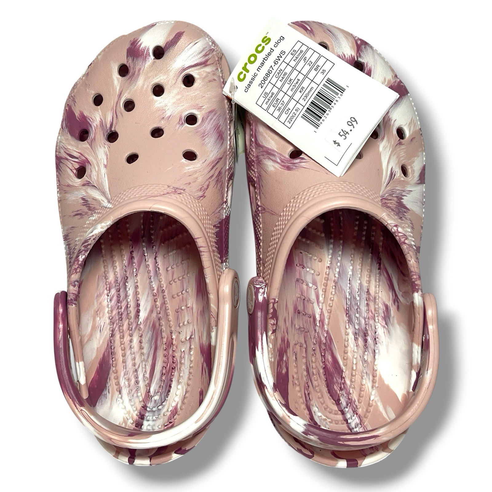NEW Crocs Classic Pink Marbled Tie-Dye Clog Quartz/Multi Men’s 4, Women’s 6