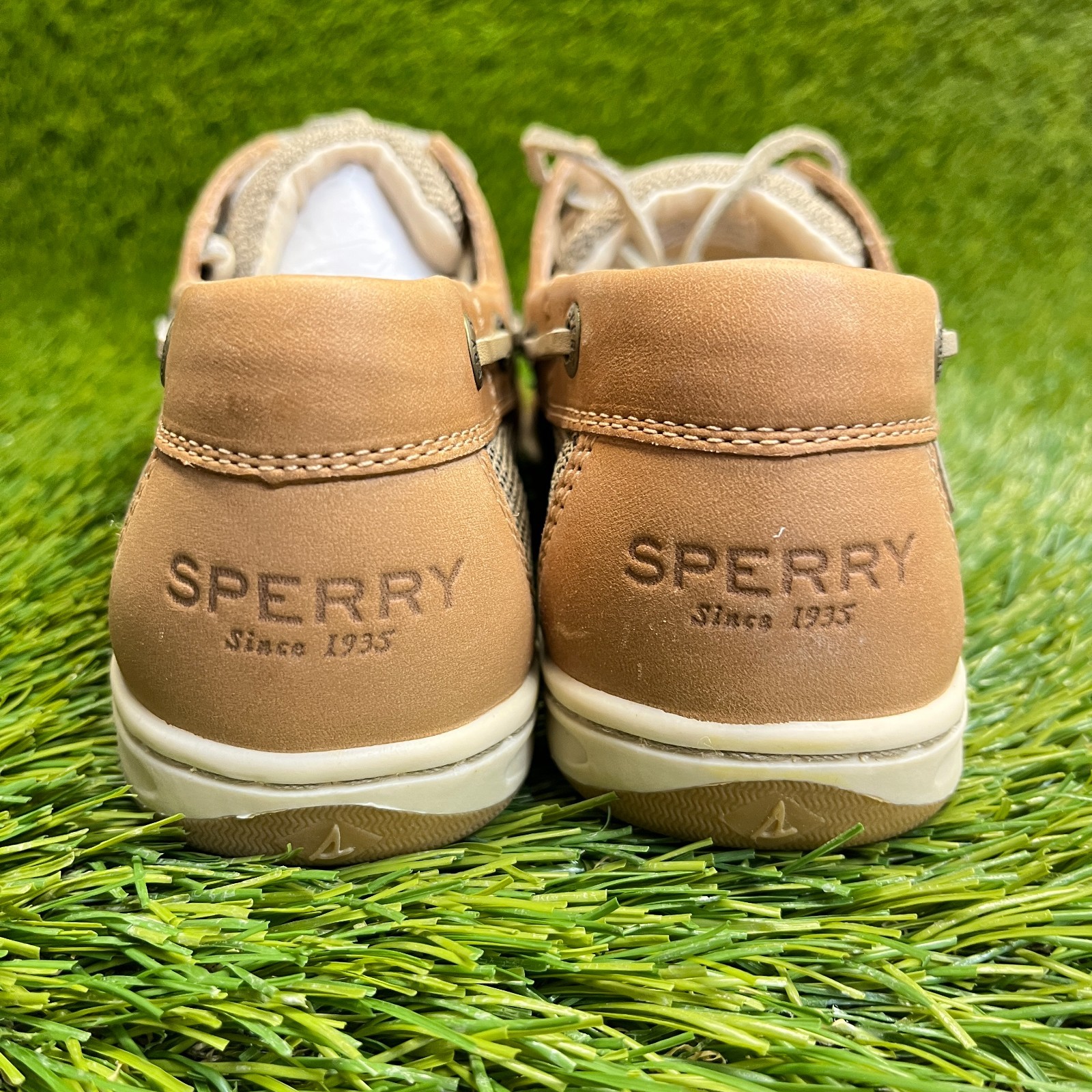 Sperry Koifish Womens Size 6.5 Brown Beige Outdoor Leather Slip On Boat Shoes