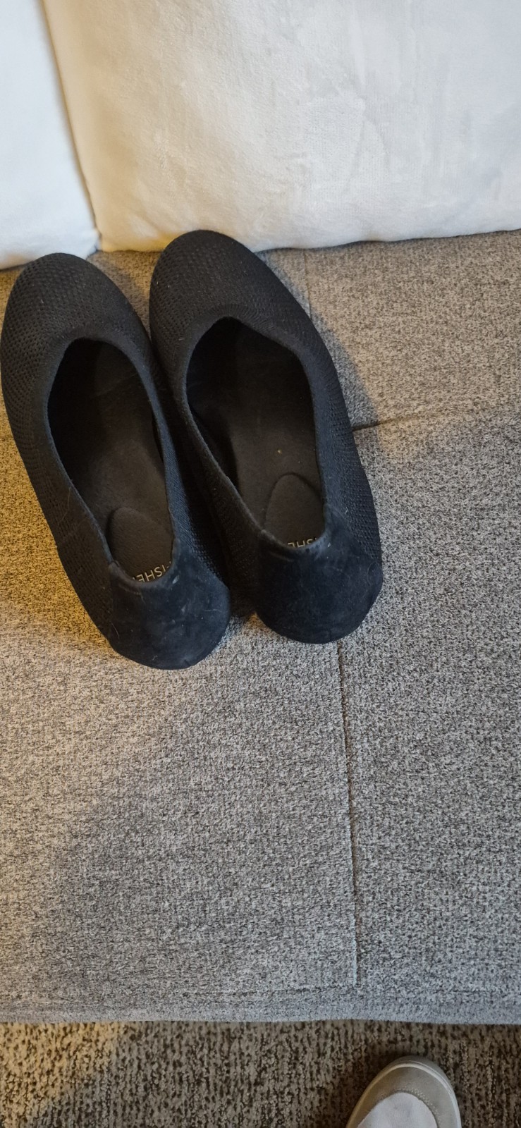 Eileen Fisher Heaven Stretch Knit Wedge Ballet Flat Shoes Womens Size 10 Black