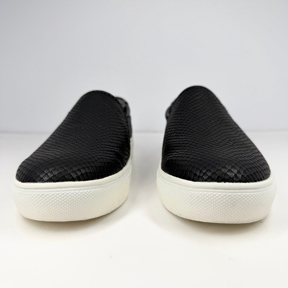 Dr. Scholls Nova Slip On Sneakers Black Snake Print Faux Leather Size 7M