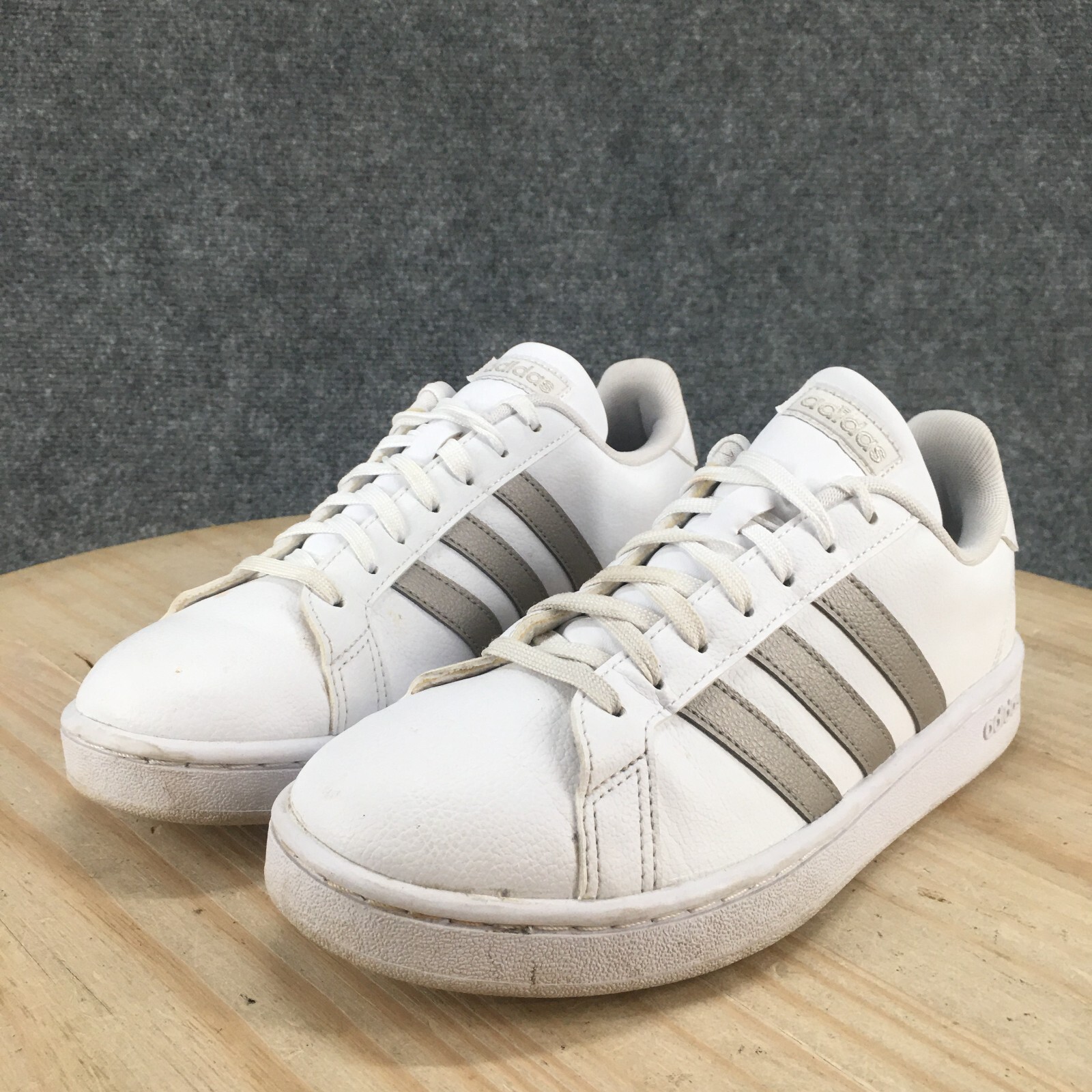 Adidas Sneaker Men 8.5 White Grand Court Lace Up Round Toe Casual Comfort F36485