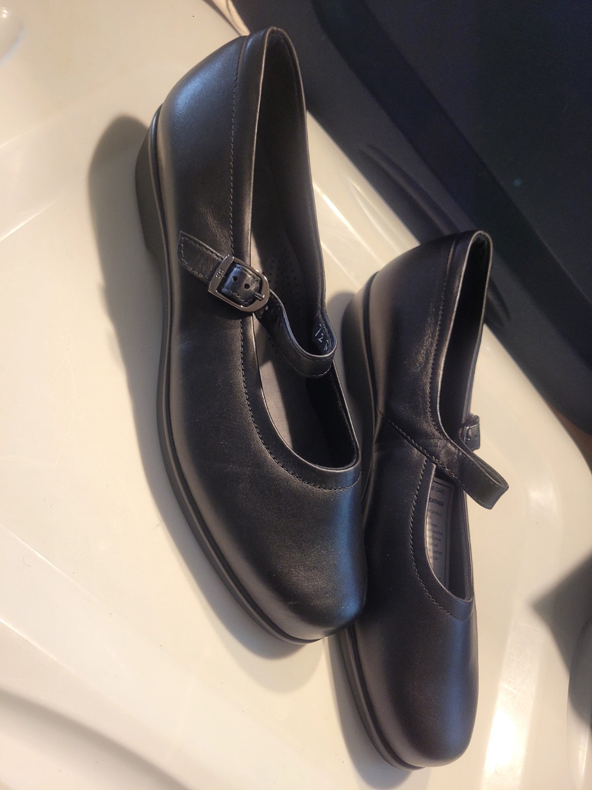 SAS Maria Leather Mary Jane Flats Black Tripad Comfort Shoe Women’s 12M
