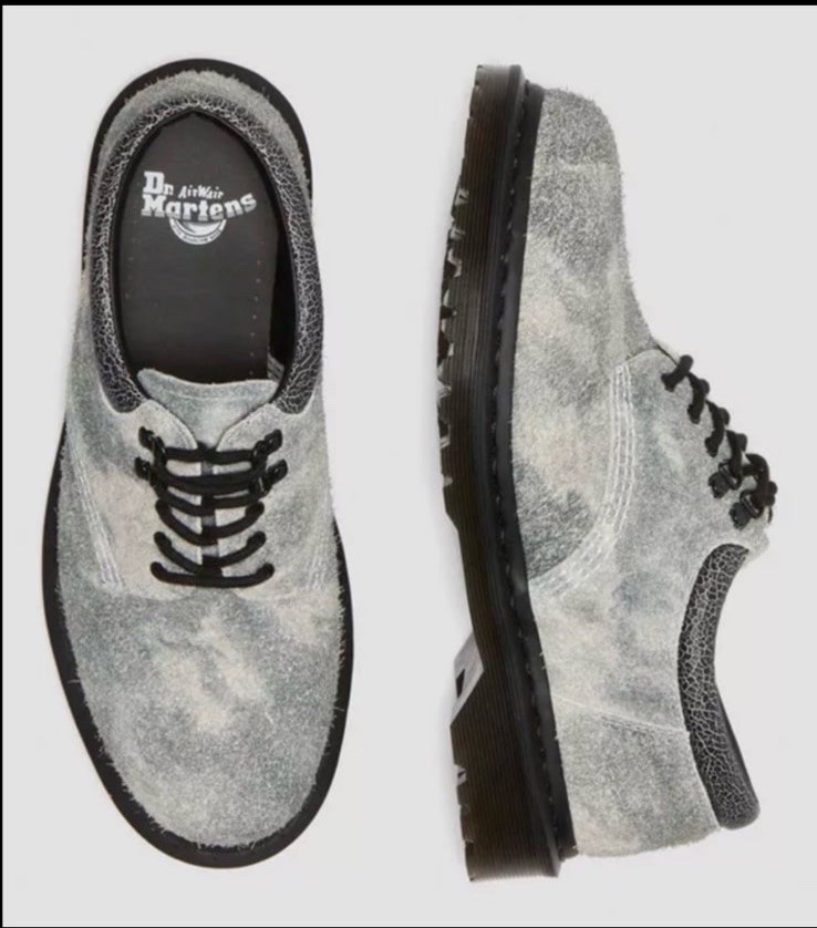 Doc Dr Martens 8053 Stonewashed Hairy Suede Casual Oxford Shoe $160 Womens 7 NEW