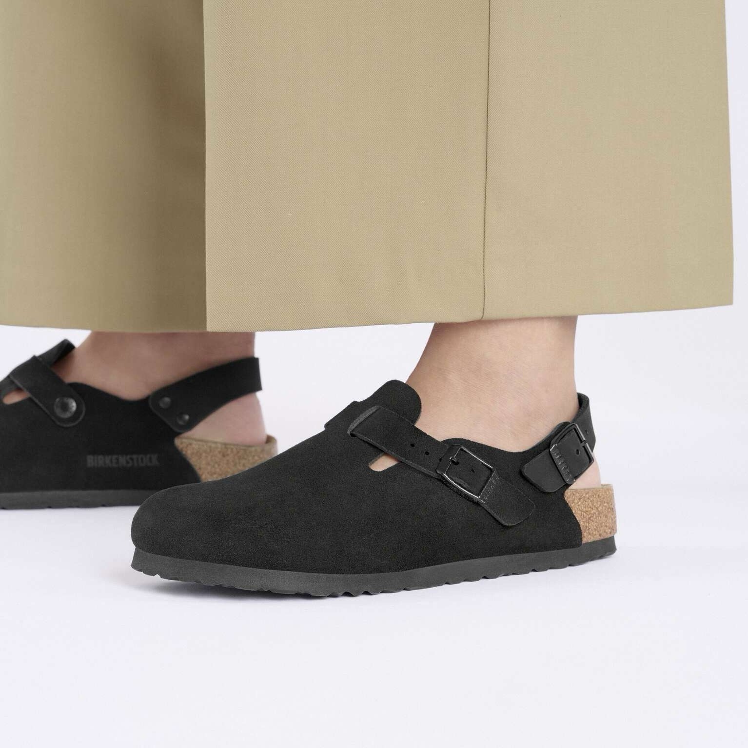 Birkenstock Tokio Size US 5-5.5 EU 36 Clog Mules Shoes Black Suede