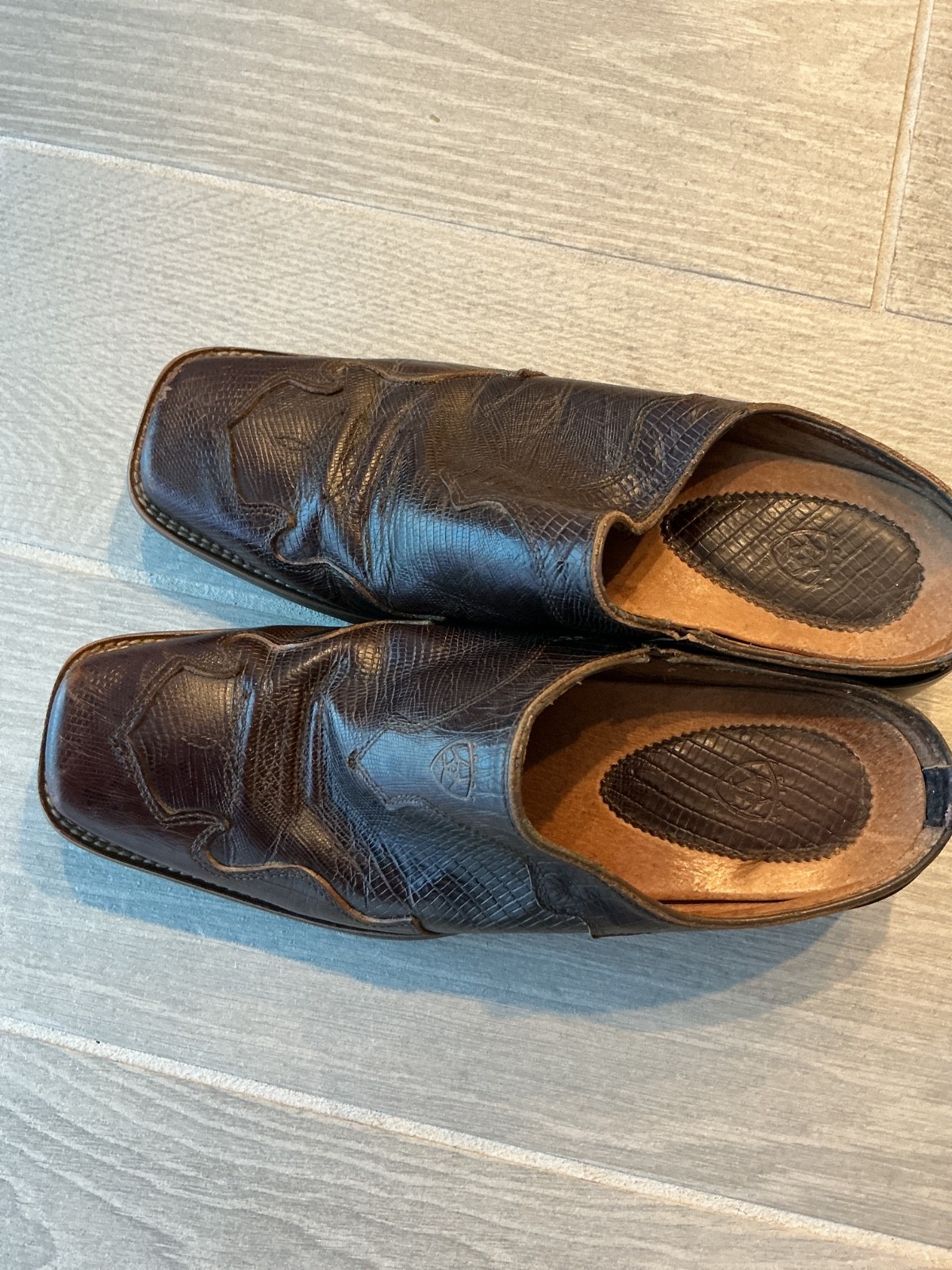 Ariat Tabitha Brown Leather Slide On Mules Women’s Sz 8.5B 53442