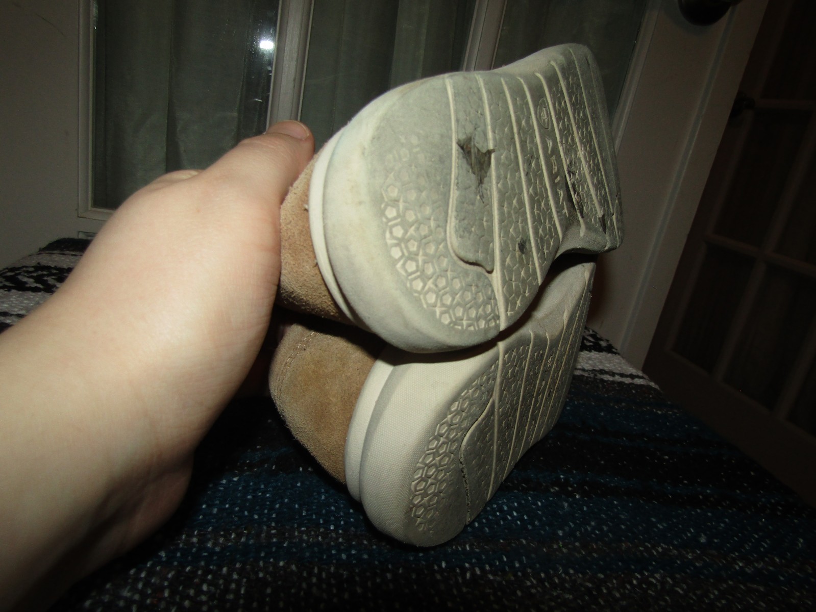Ariat Hilo Shoes Suede Leather Spotted Hair Cowhide Moccasin Slip On Womens 7 B