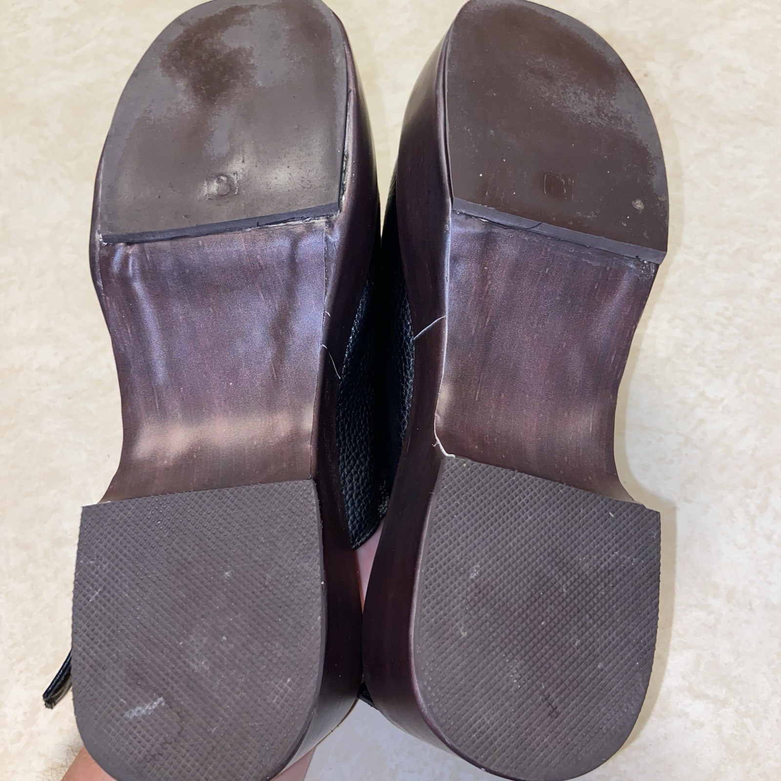 FSJ Clogs Womens Size 8 Platform Slingback Shoes Buckle Funny She Jill Black