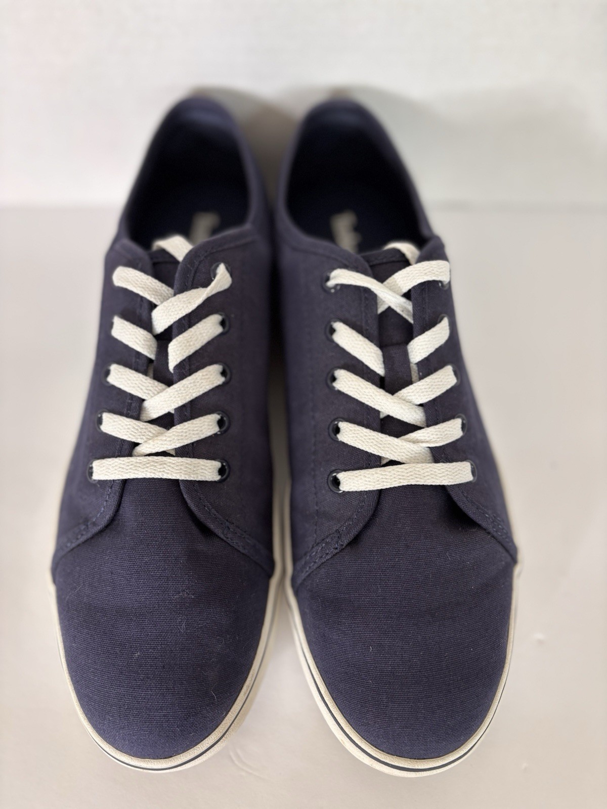 Timberland Women’s Navy White Canvas Sneakers Lace-Up US 10 A1X5D