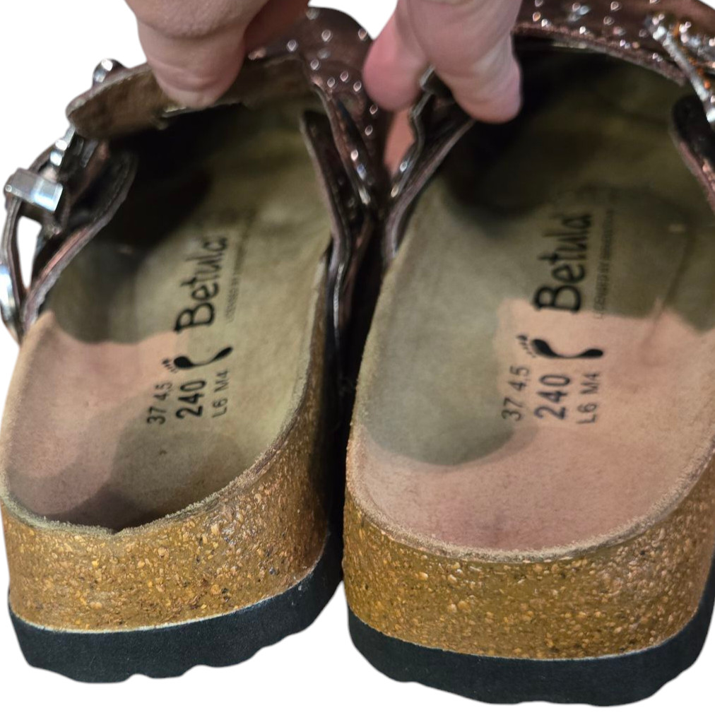 Birkenstock Betula Boston Bronze Buckle Mules Clogs Rhinestones Size 6