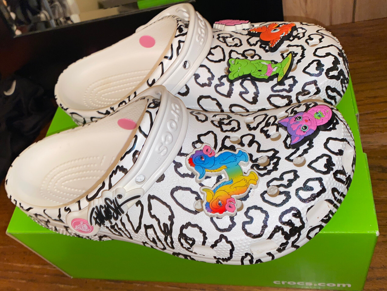 Crocs Classic Clogs, Party Animals X Ron English, White Cheetah, W9 / M7