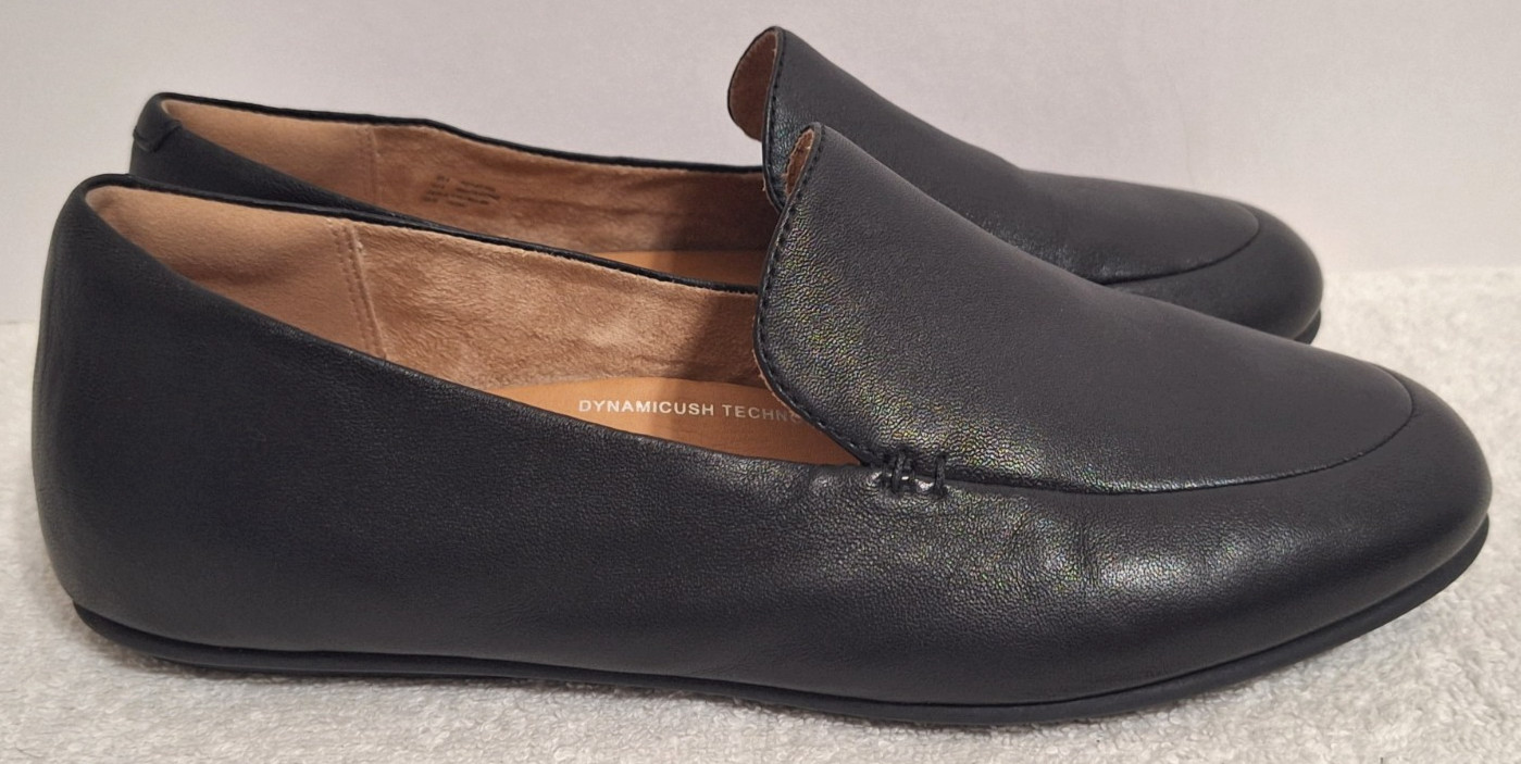 FitFlop Lena Loafers Black Soft Leather Comfort Shoes W44-090 Women’s Size 8