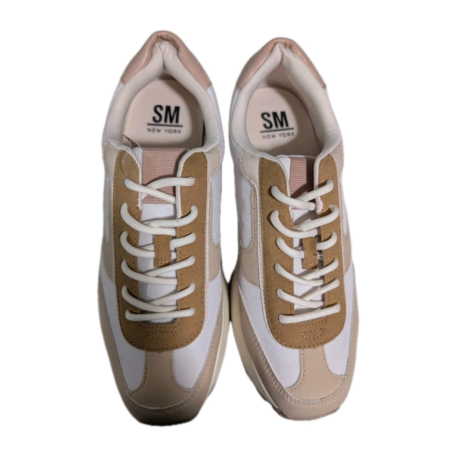SM New York Woman`s 8.5 Carmen Natural Platform Sneaker Lace Up Shoes Casual NEW