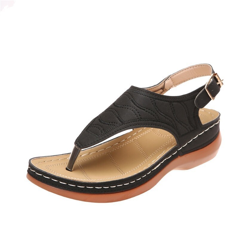 Sandals Orthopedic Flip Flops Ladies Low Wedge Casual Flat Womens Shoes