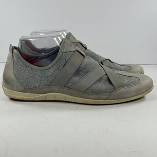 ECCO Gray Leather Suede Slip On Casual Comfort Sneakers Shoes Womens Size 40