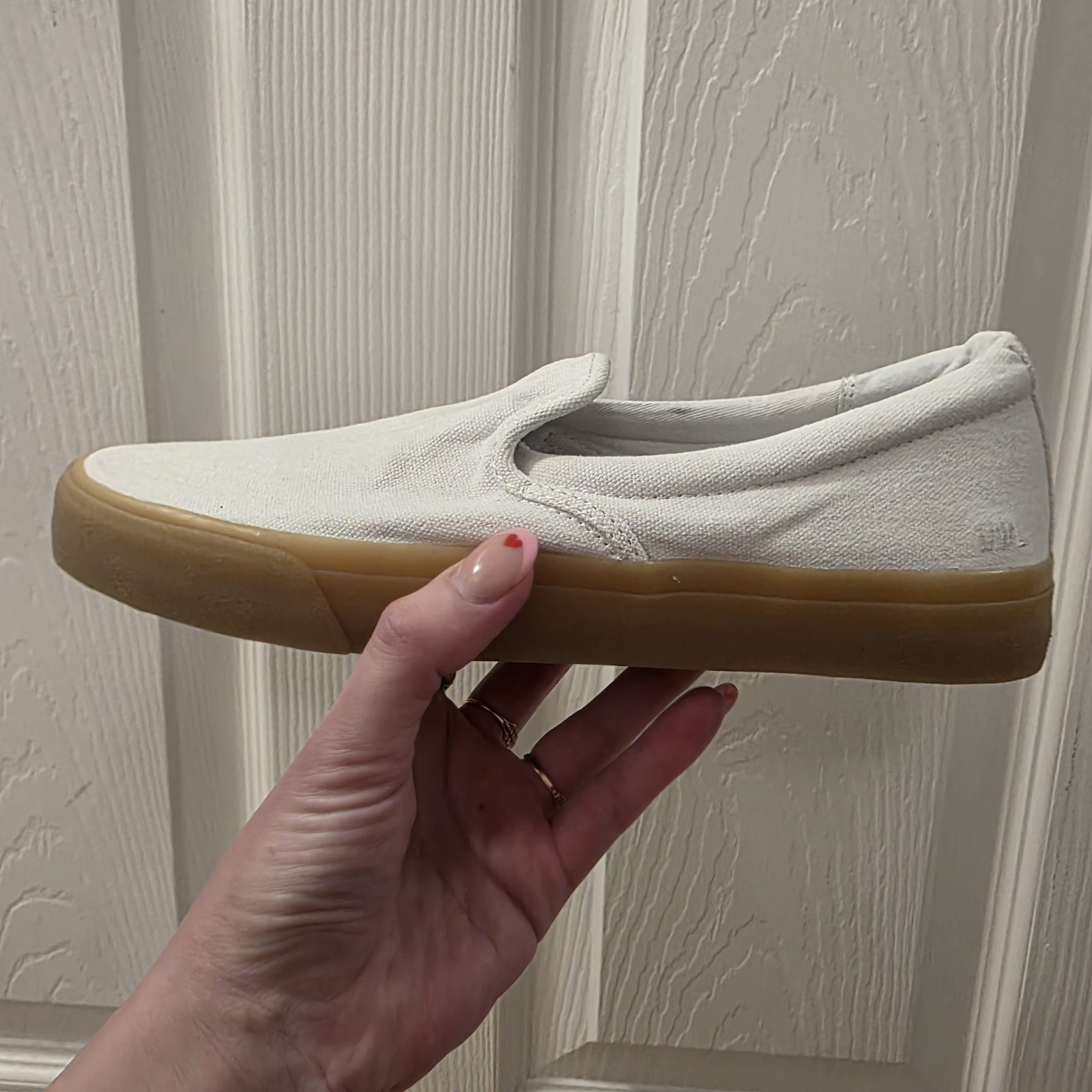 Madewell White Sidewalk Slip-On Canvas Classic Sporty Preppy Sneakers Size 9M