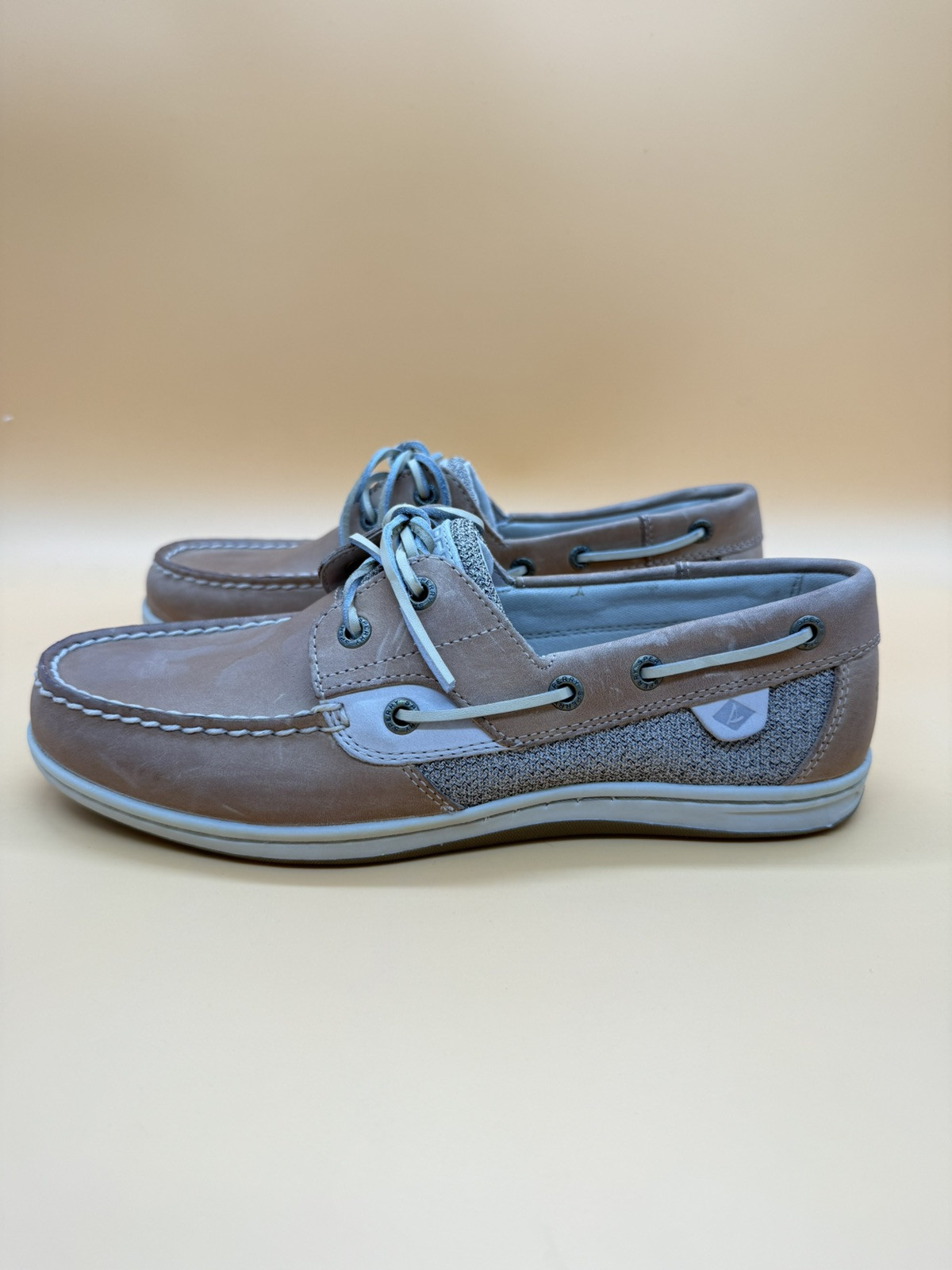 Sperry Women’s Koifish Linen Oats Boat Shoes – Tan – Size US 8.5 – STS95589