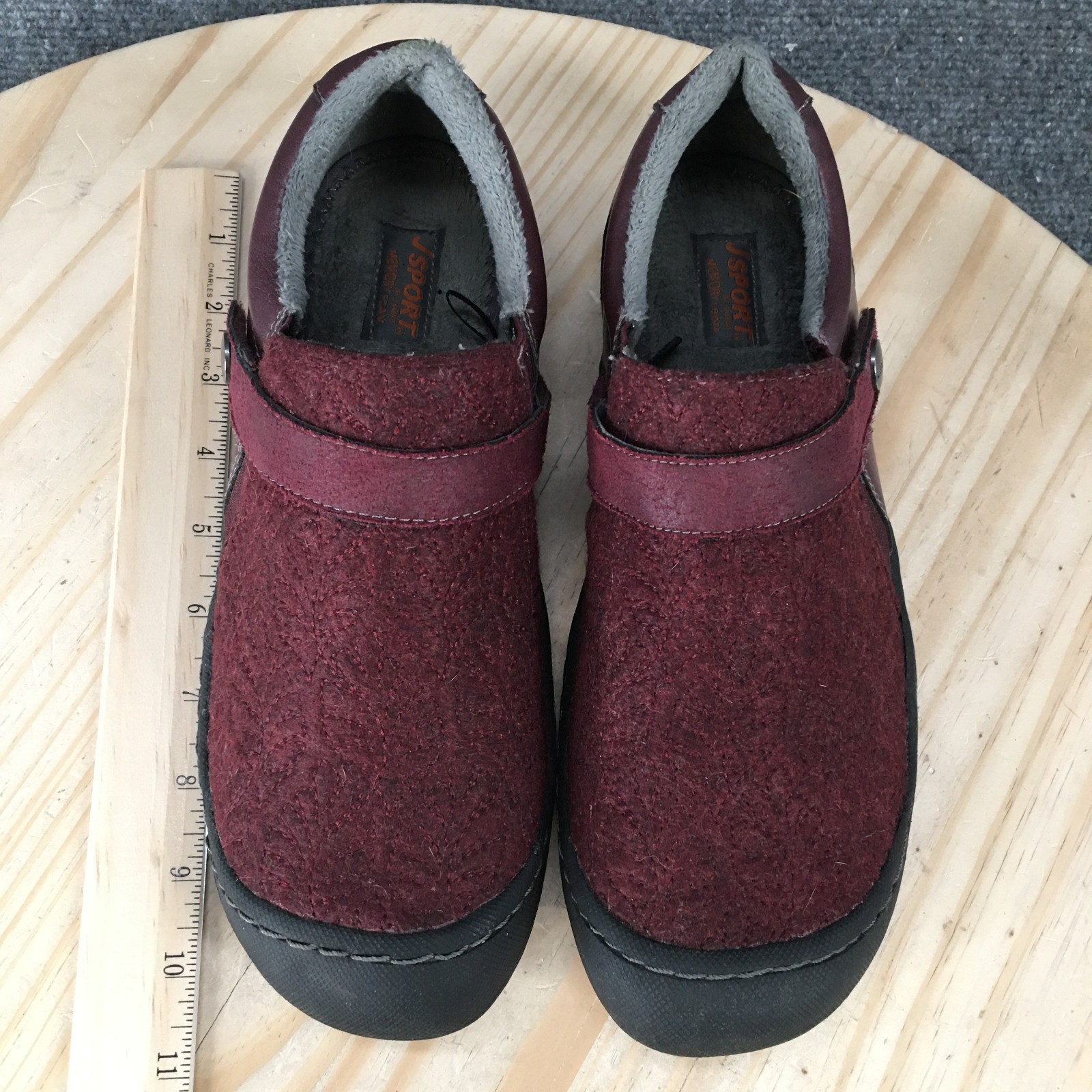 JSport By Jambu Shoes Womens 9 M Blair Cold Weather Slip Ons Loafers Burgundy