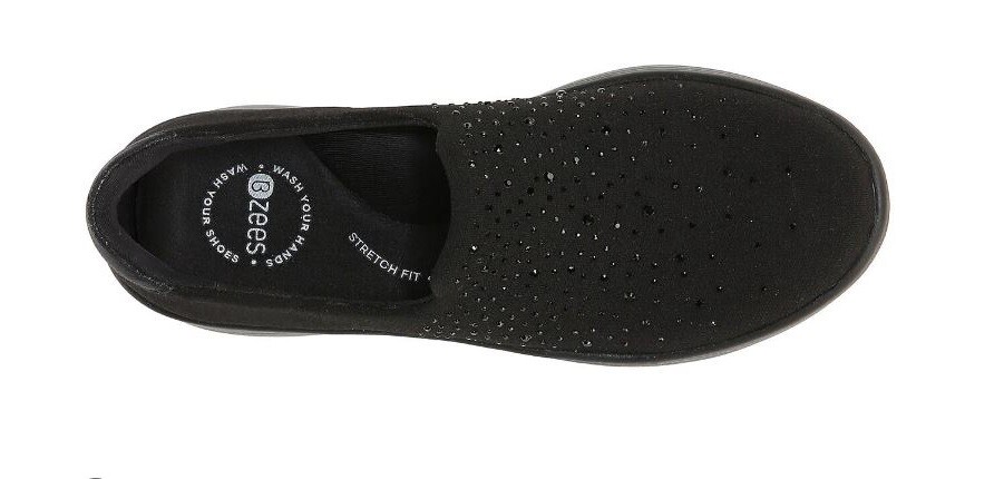 New Bzees Women’s Easy Going Bright Washable Slip-On Shoes Black Variety Sizes