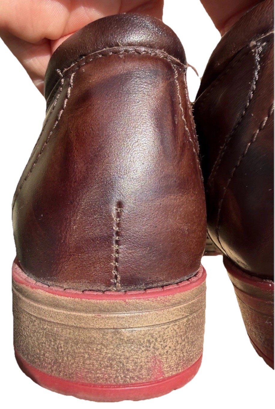 V Italia Gina 2 Oxford Shoes 38 7.5 Brown Bordeaux Leather Comfort Saddle Style