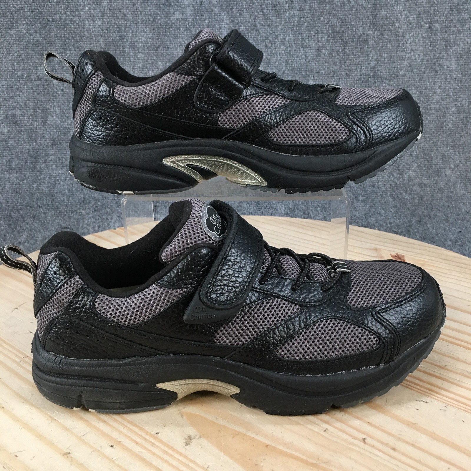 Dr Comfort Shoes Womens 9.5 Wide Walking Sneakers Black Endurance Leather 6810
