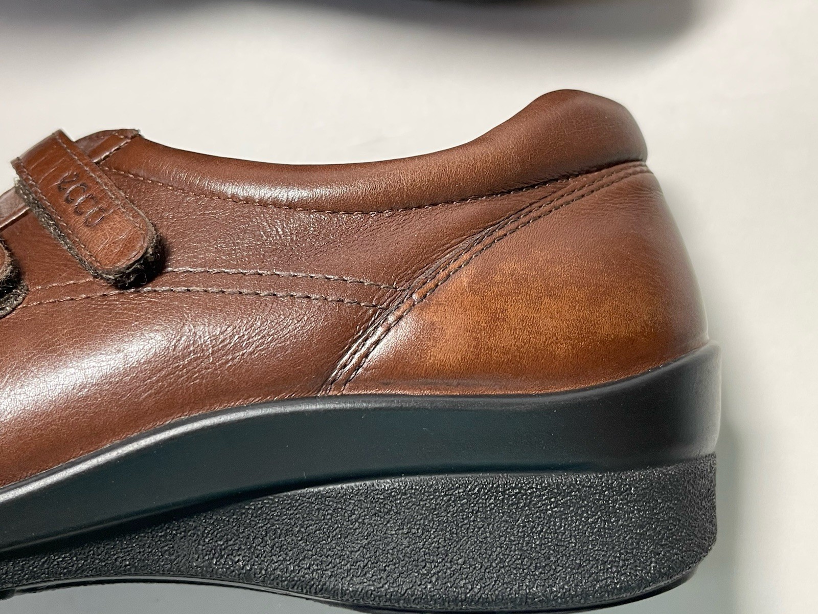 Ecco Casual Wedge Loafers Women EU 40/ 9-9.5 US Brown Leather Walking Shoes