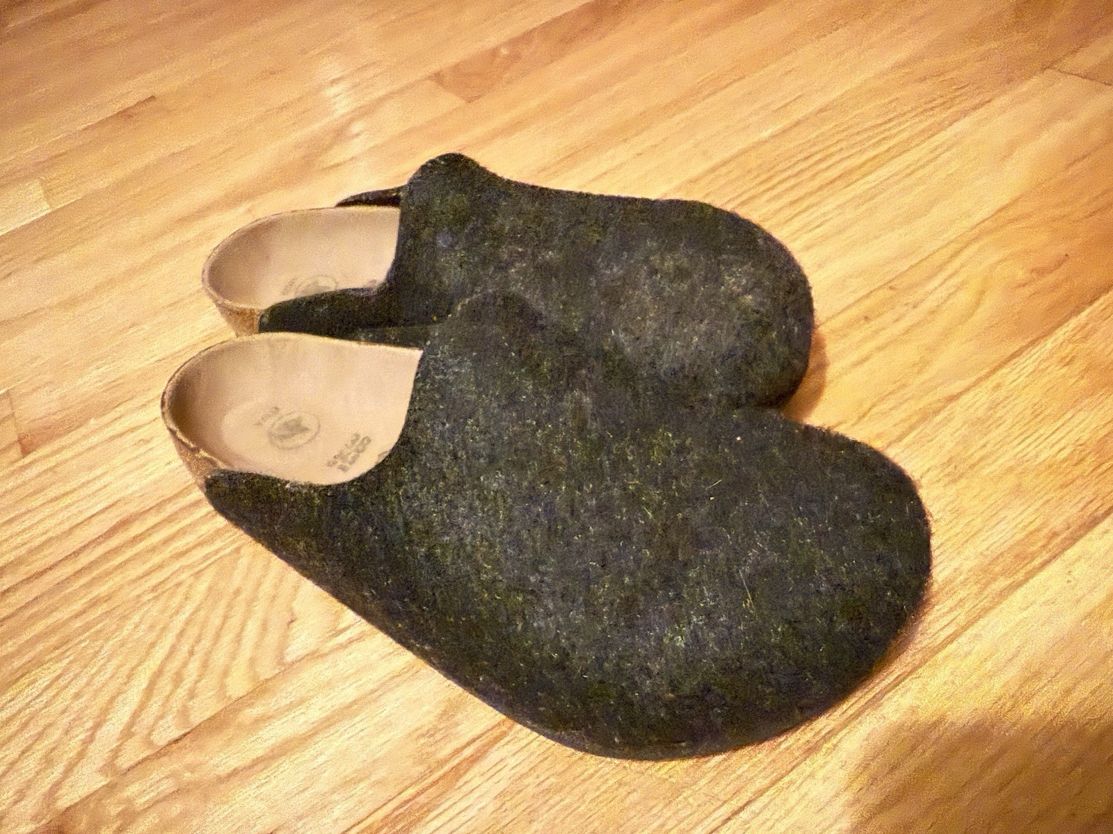 VEGAN Birkenstock Amsterdam Womens Size 38 Dark Gray Felt Clog Mule Comfort