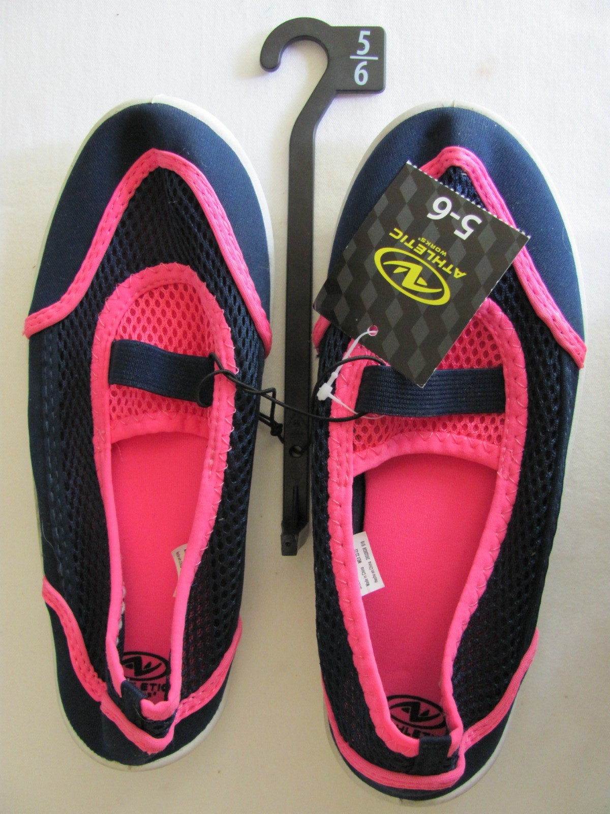 Athletic Works Beachwear Water Shoes Pink/Navy Blue New w/Tags