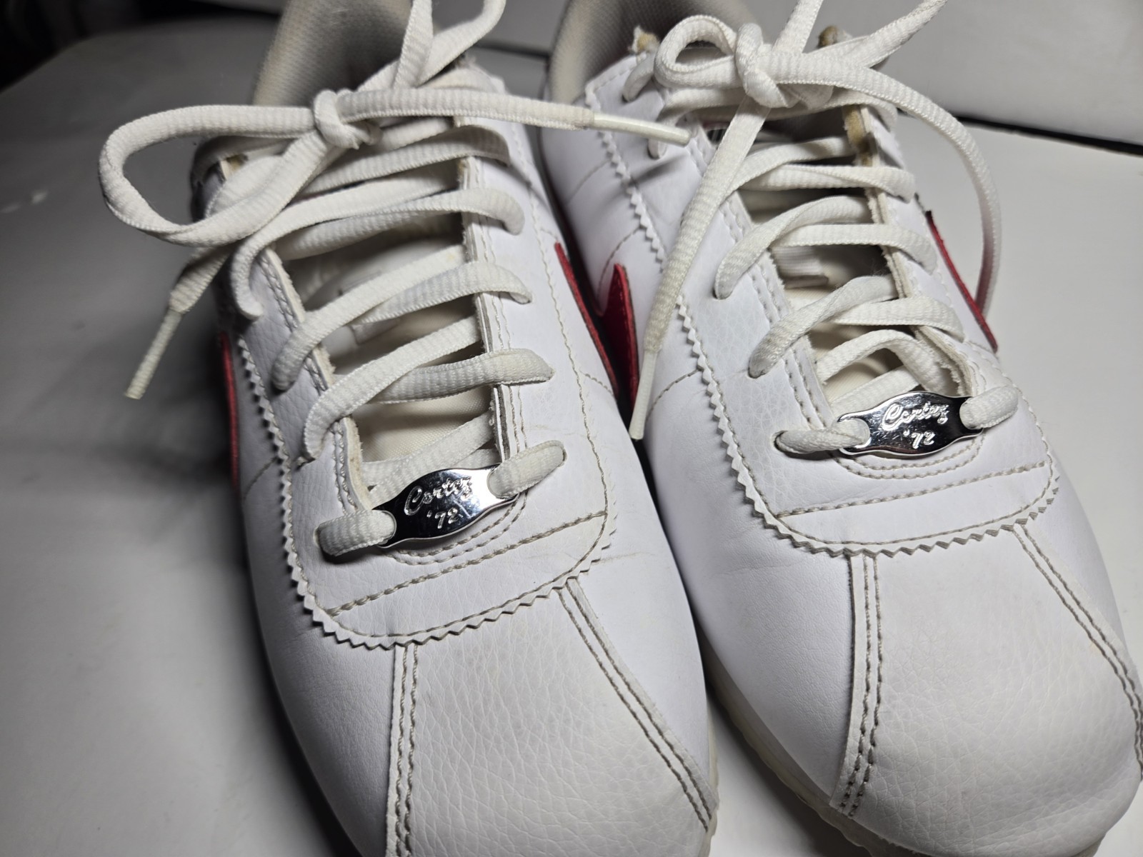 Nike Cortez Forrest Gump Sneakers White Varsity Red & Varsity Blue Size 6y