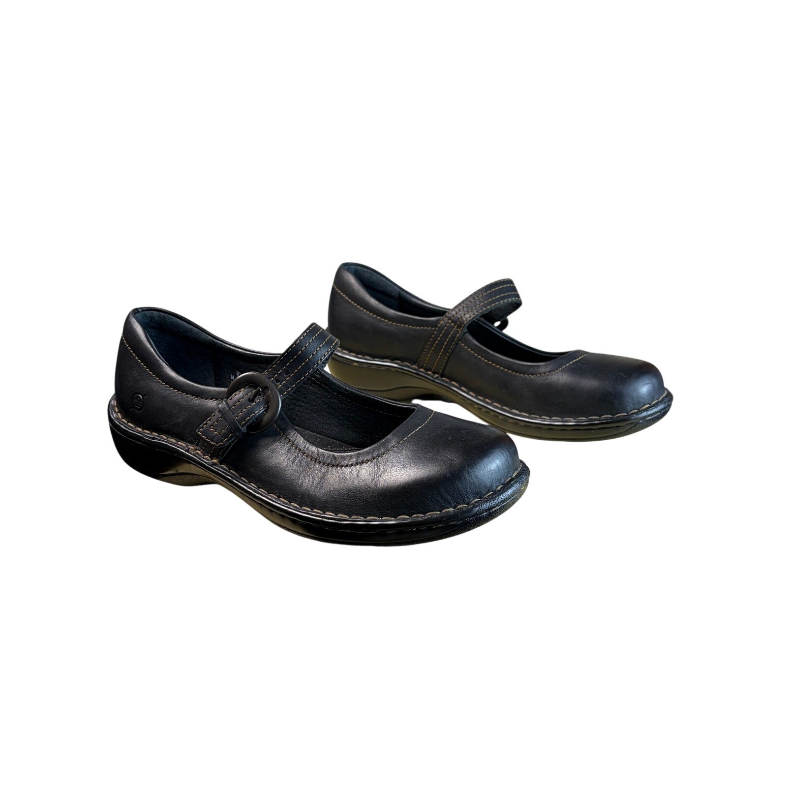 Born Black Leather Mary Jane Shoes Womens 9.5 Comfort Commuter Work