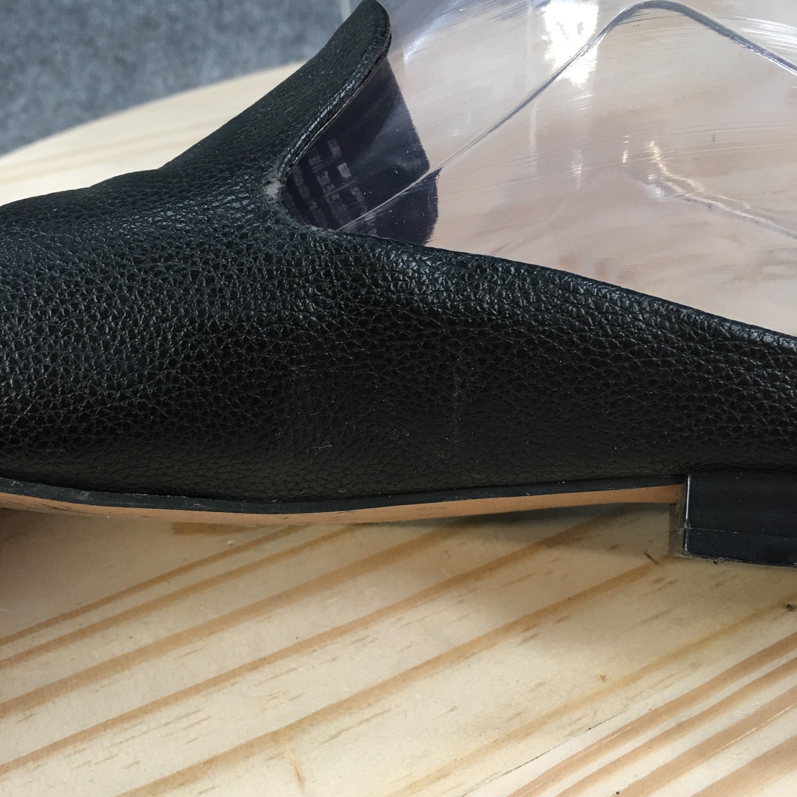 GAP Shoes Womens 8 Casual Slip On Almond Toe Flat Mules Black Faux Leather