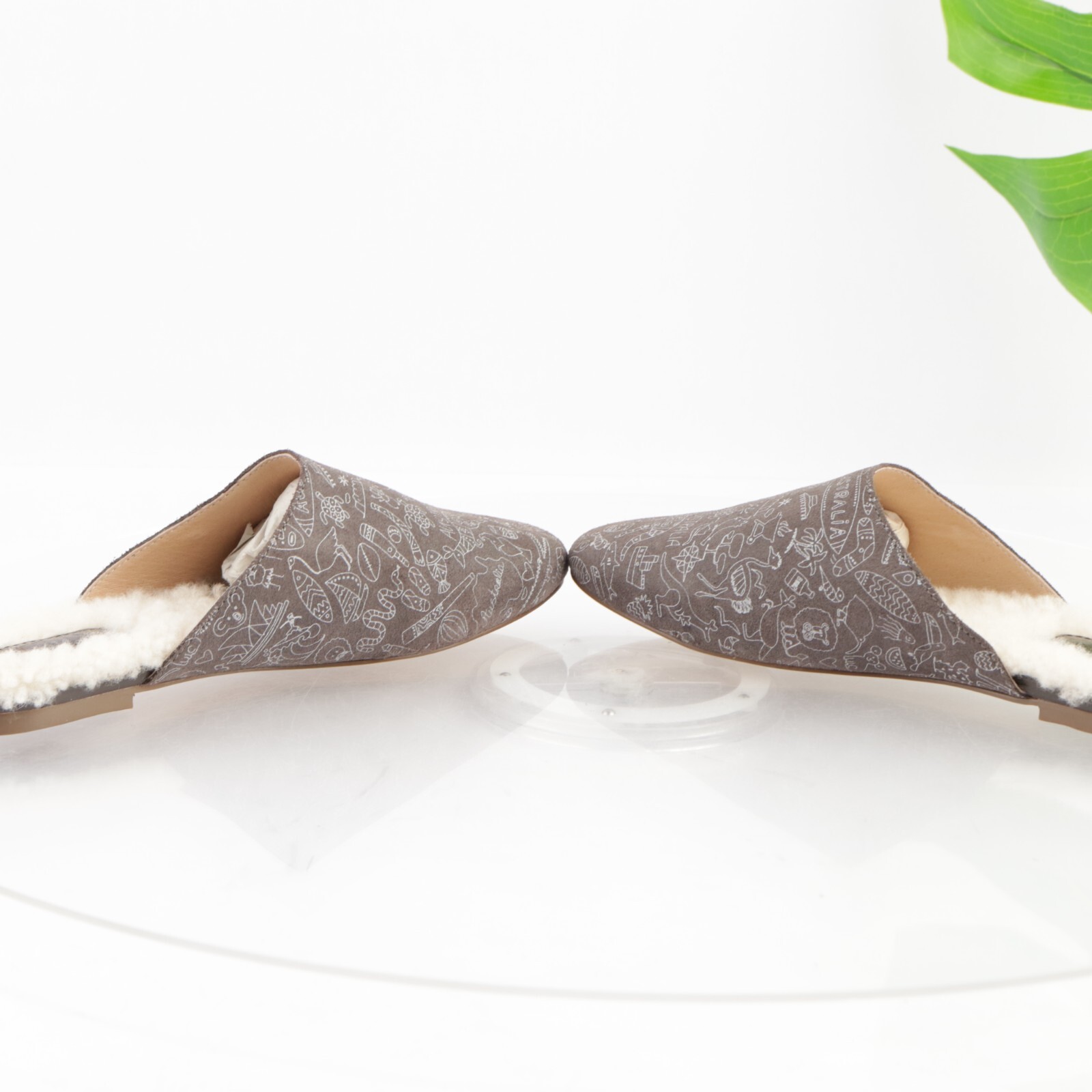 Australia Luxe Collective Womens Marcos Mule Size 8 Gray Suede Sherpa Slippers