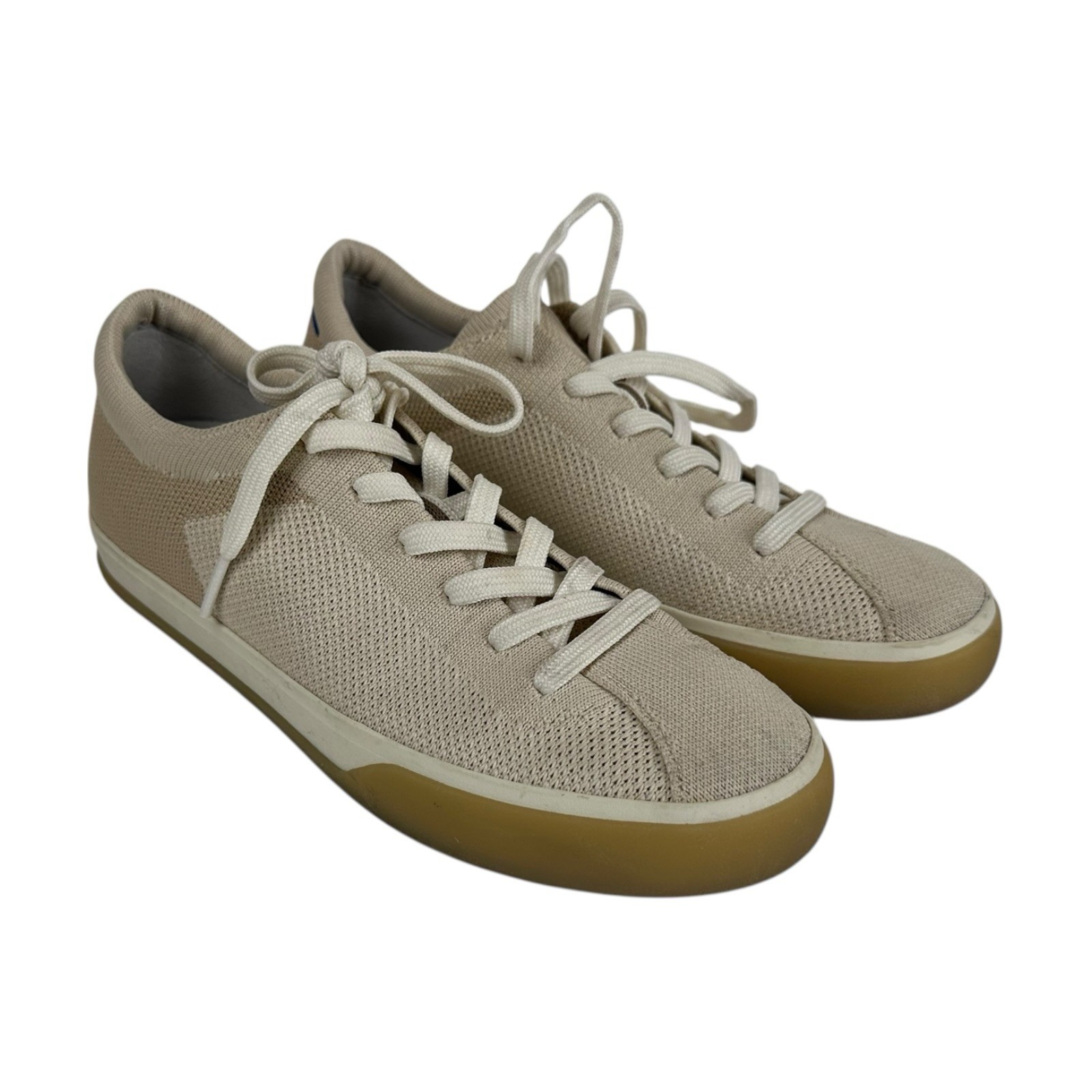 Rothy’s Knit Lace Up Sneaker Women Size 7 Cream Washable Sustainable Comfort